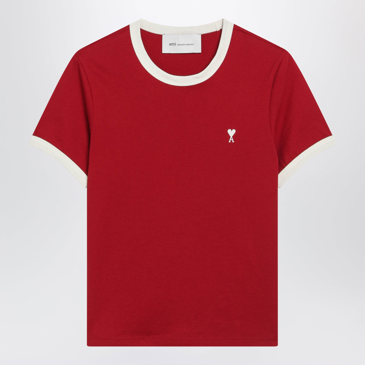 Ami Paris Ami De Cå“Ur Ruby Red Cotton T-Shirt Women AMI PARIS