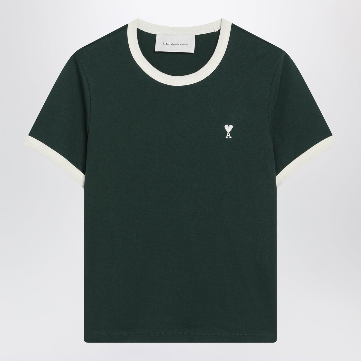 Ami Paris Ami De Cå“Ur Green Cotton T-Shirt Women AMI PARIS
