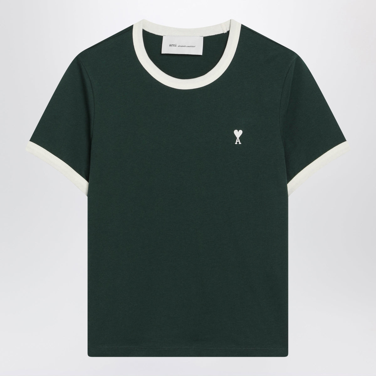 Ami Paris Ami De Cå“Ur Green Cotton T-Shirt Women AMI PARIS