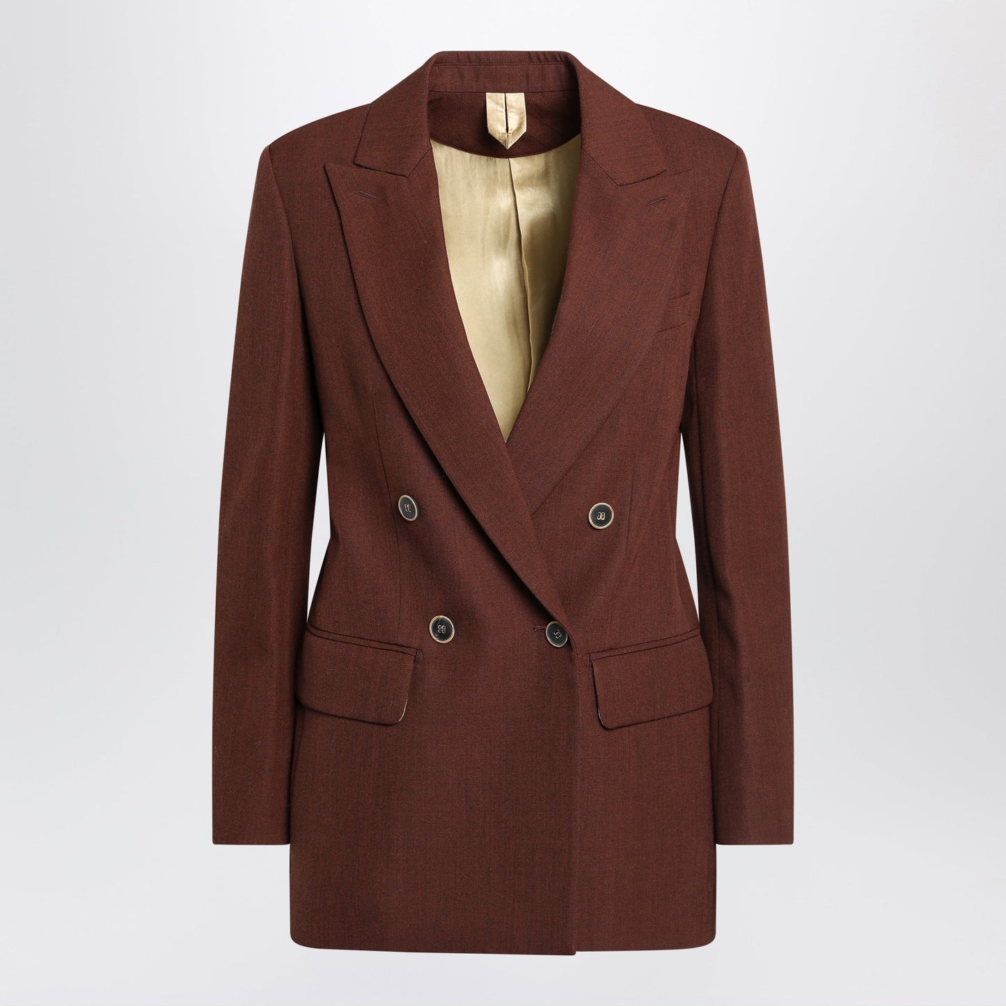 Max Mara Earth-Tone Jacket In Wool Grain De Poudre Women MAX MARA