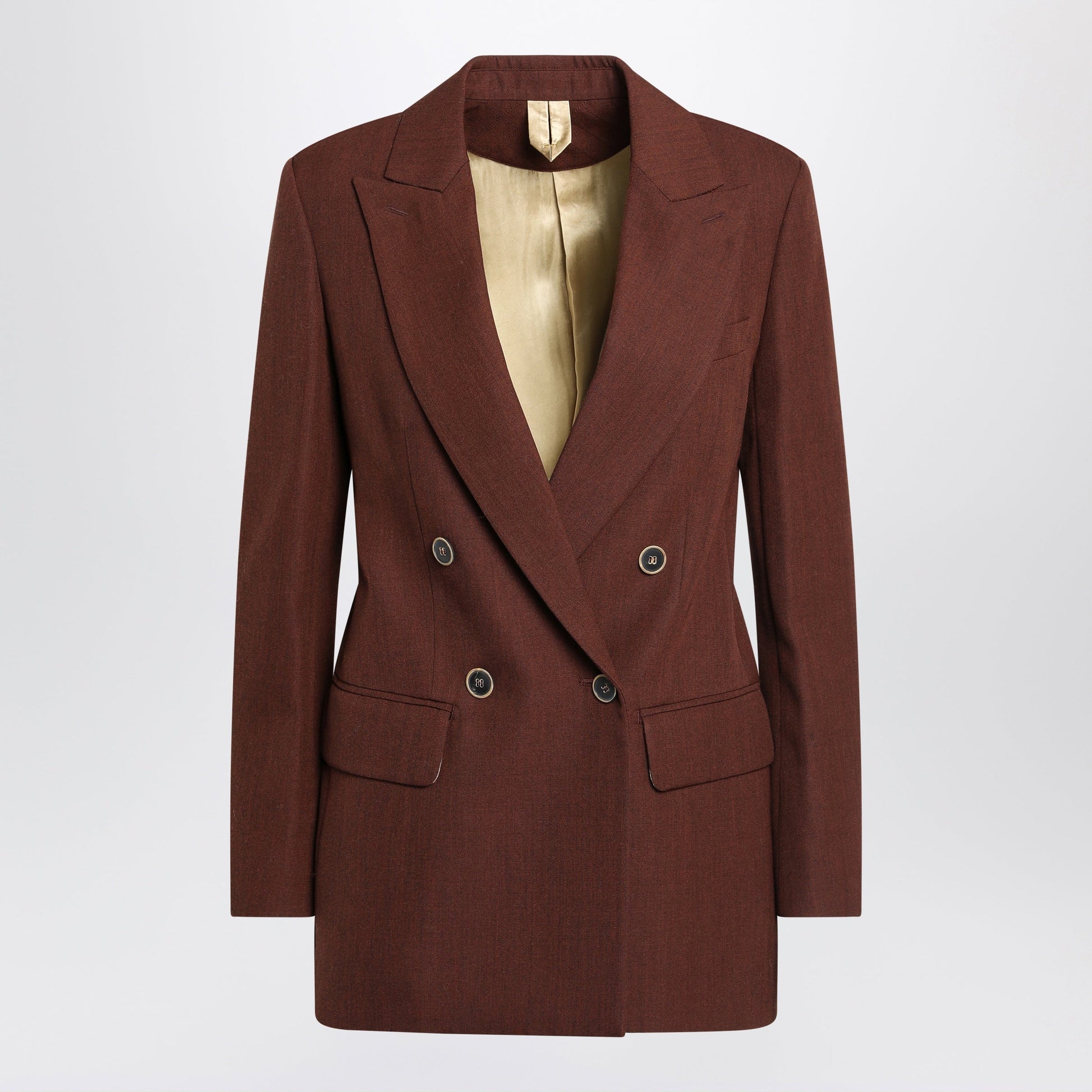 Max Mara Earth-Tone Jacket In Wool Grain De Poudre Women MAX MARA