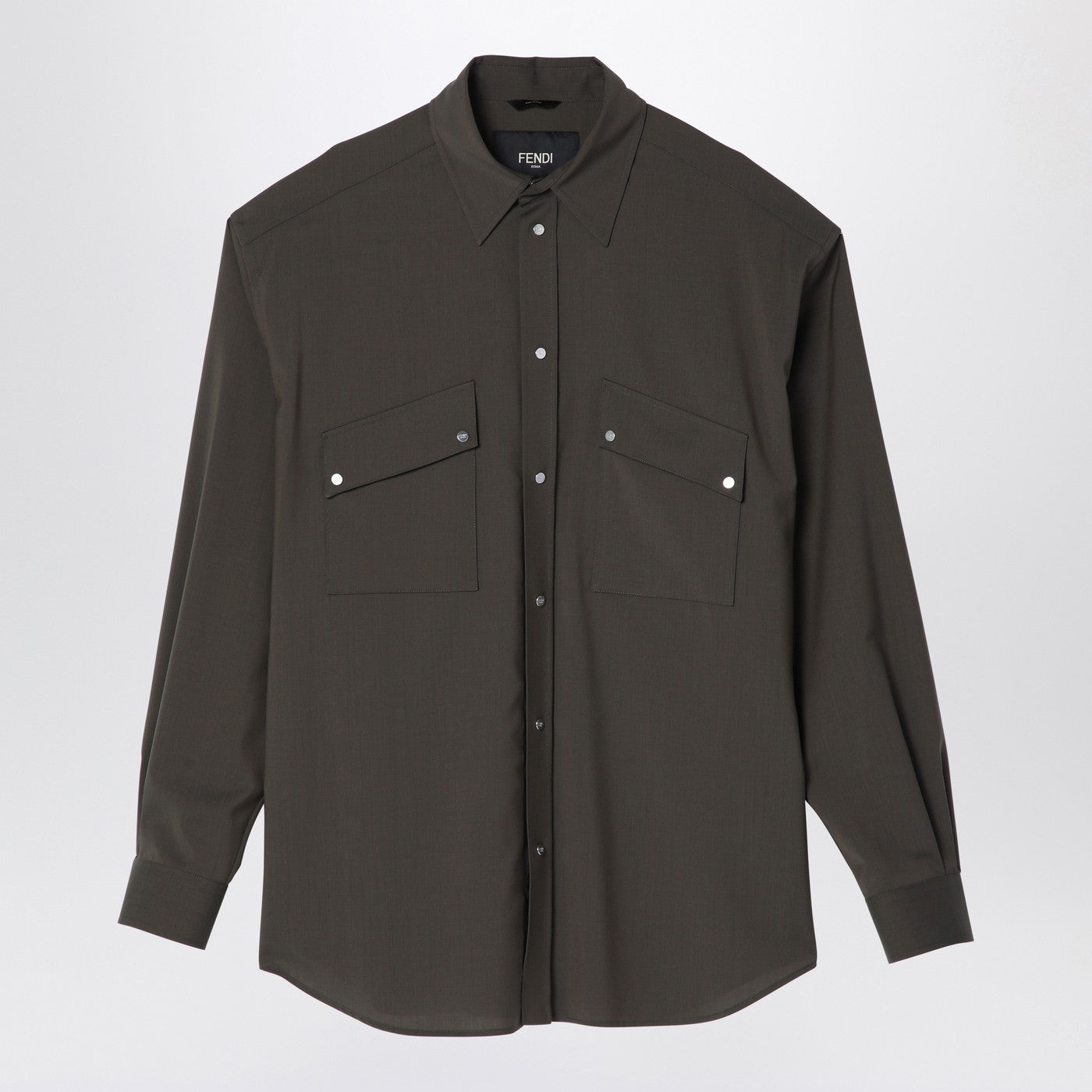 Fendi Dark Green Wool Blouson Men FENDI