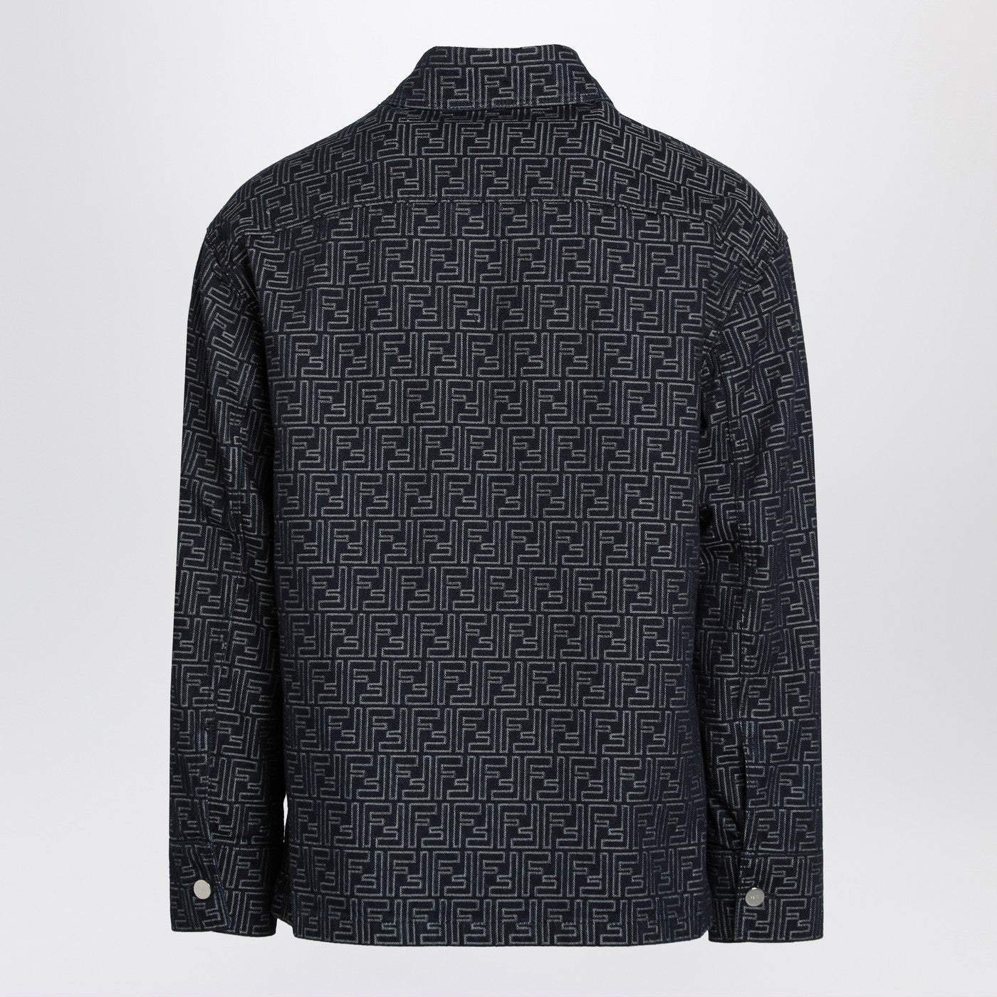 Fendi Indigo Blue Jacket With Ff Jacquard Men FENDI