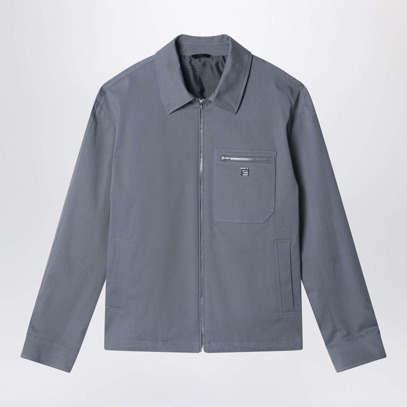 Fendi Grey Gabardine Blouson Men FENDI