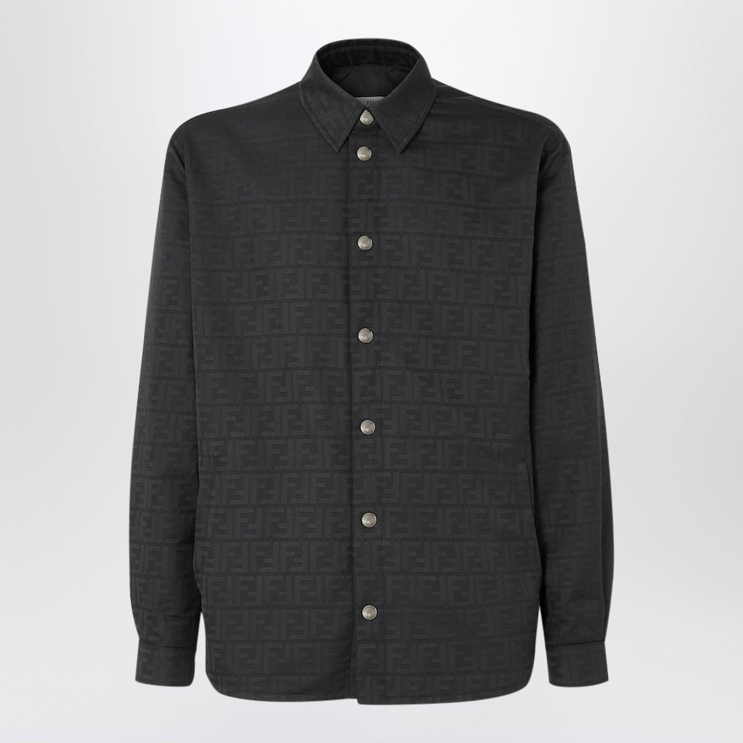 Fendi Black Ff Zucca Jacquard Nylon Blouson Men FENDI