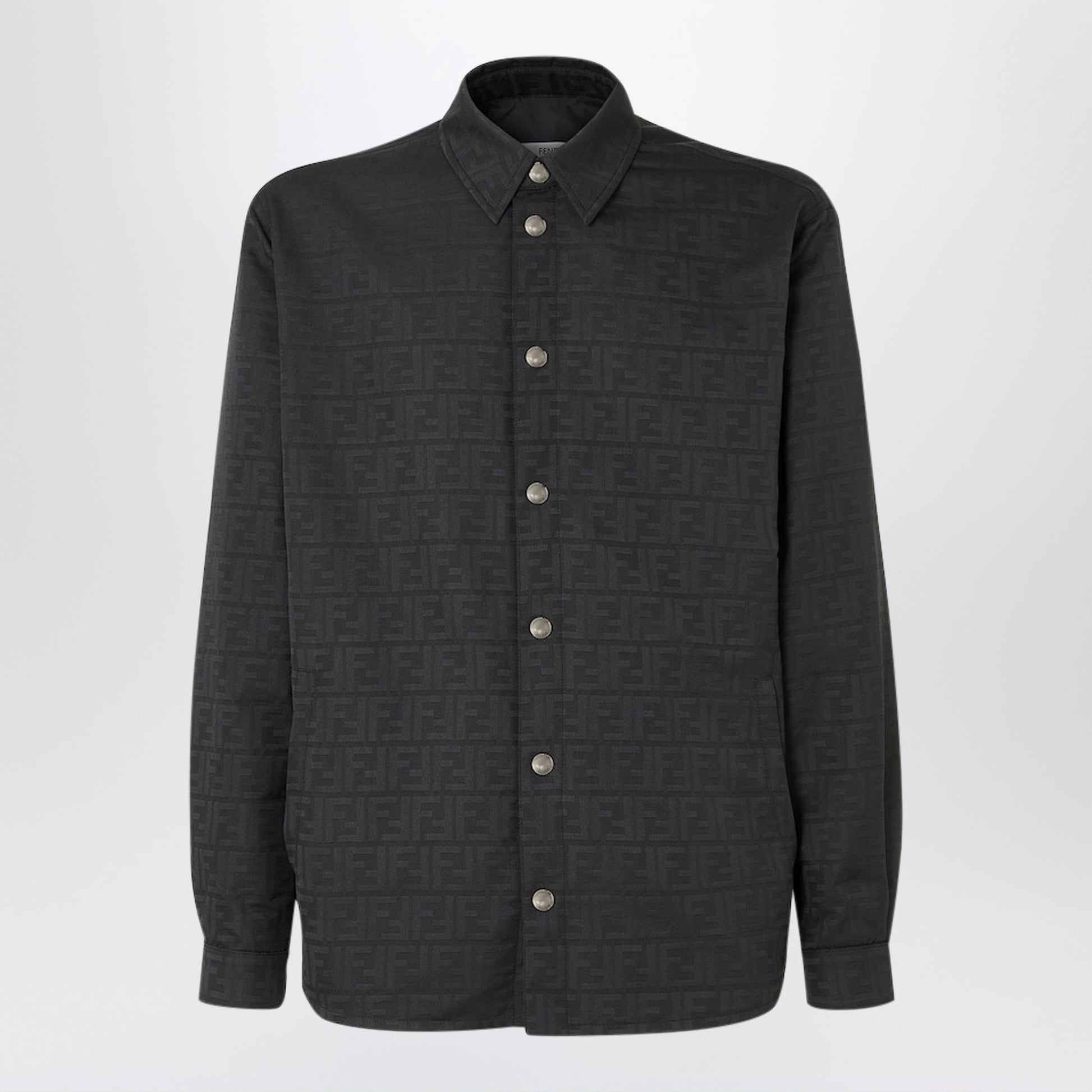 Fendi Black Ff Zucca Jacquard Nylon Blouson Men FENDI