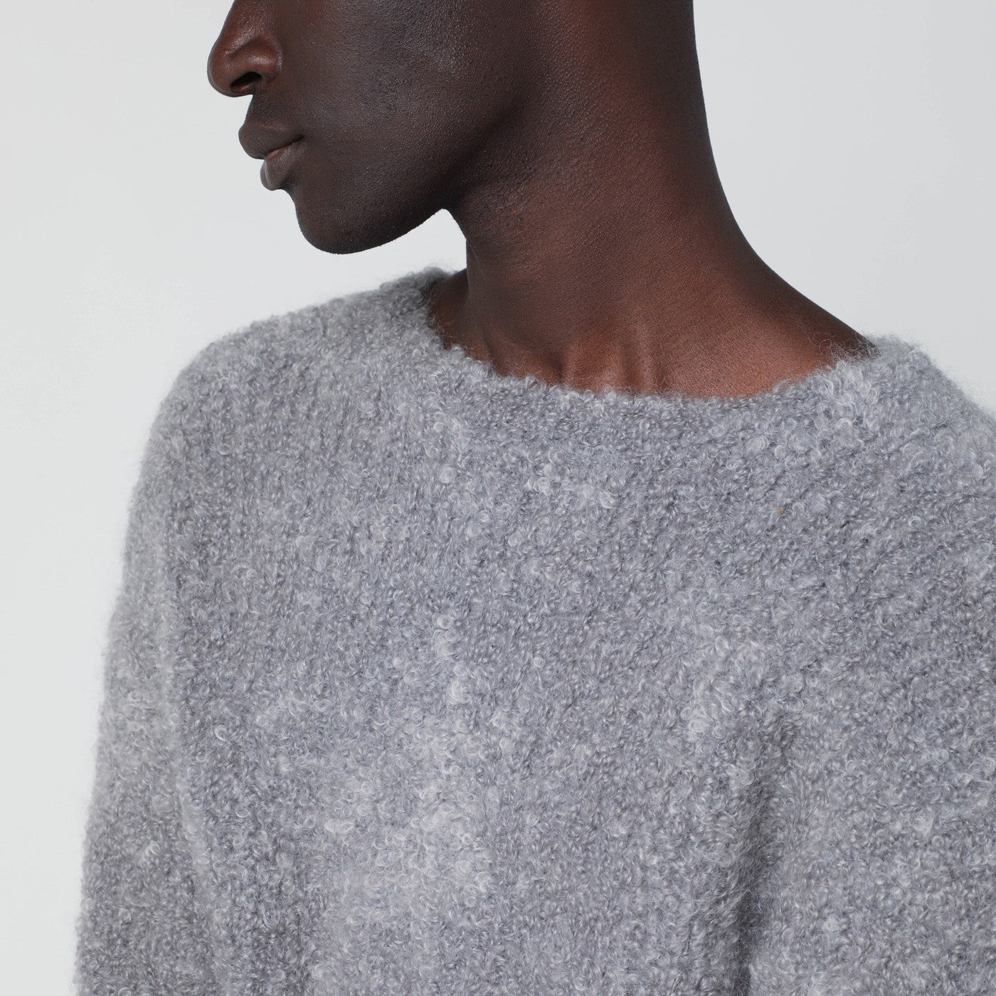 Sefr Jermaine Grey Sweater In Boucle Yarn Men SEFR