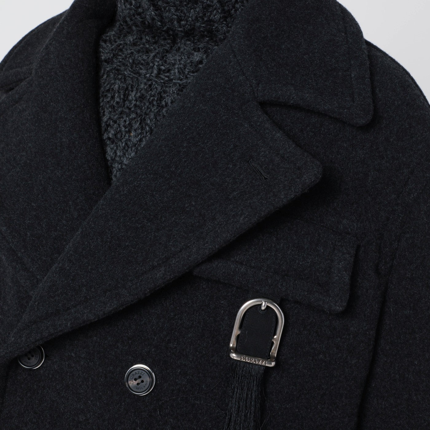 Durazzi Milano Dark Grey Melange Wool Coat Women Durazzi Milano
