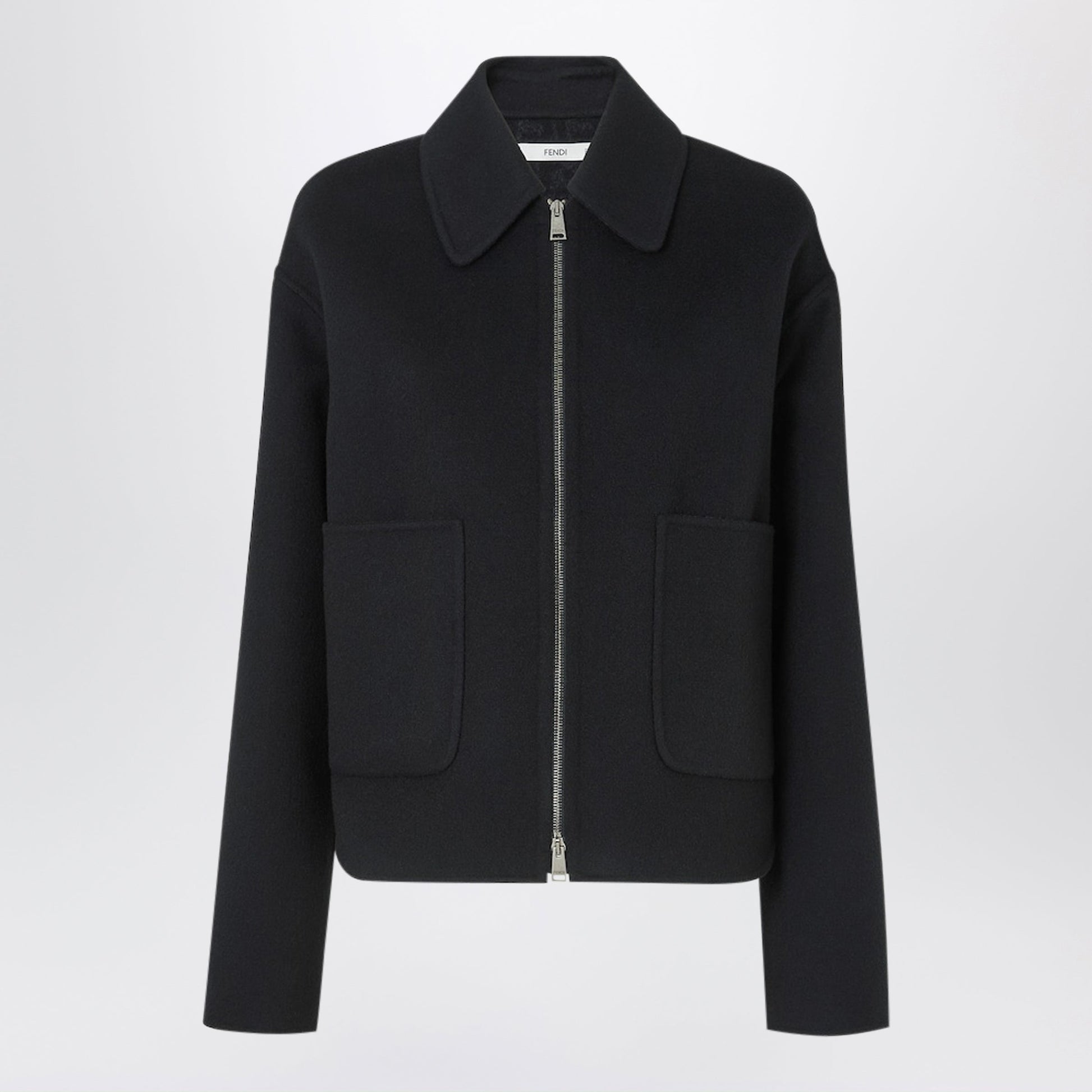 Fendi Black Ff Zucca Wool Blouson Women FENDI