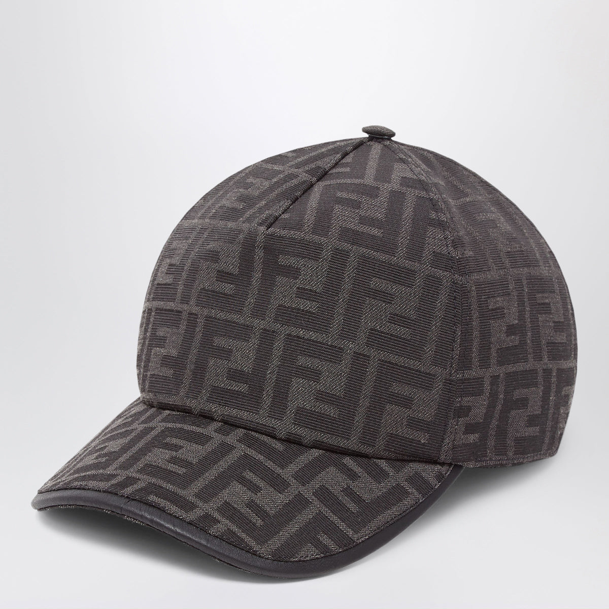 Fendi Black Ff Jacquard Fabric Baseball Cap Men FENDI
