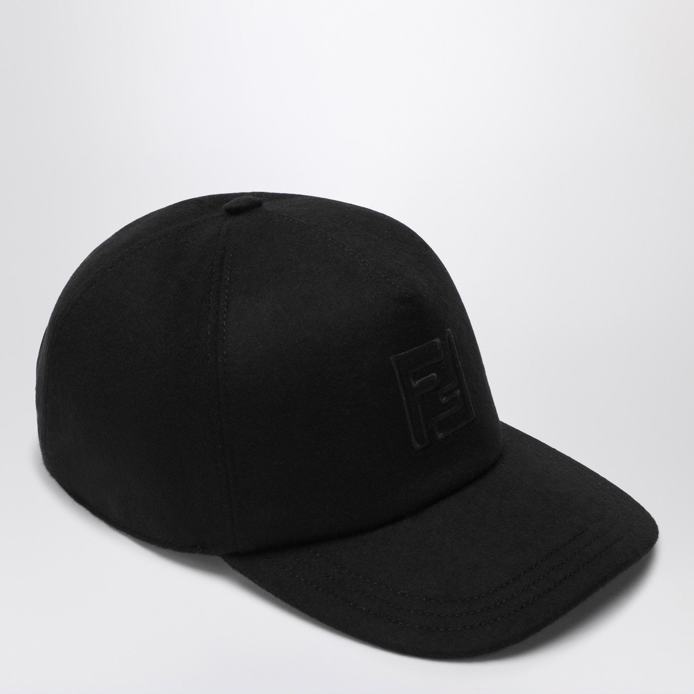 Fendi Black Wool And Cashmere Baseball Cap Men FENDI