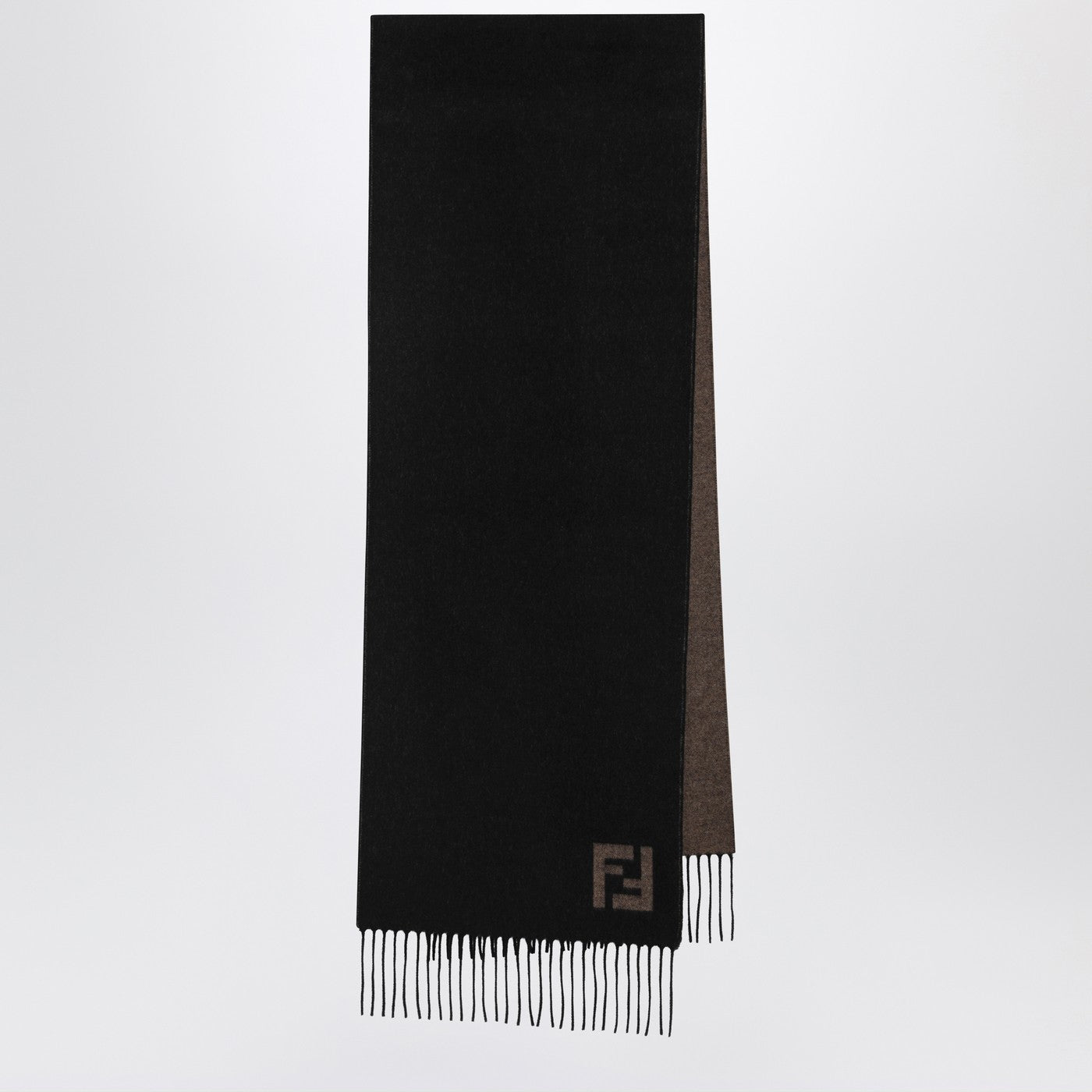 Fendi Black/Sand Wool And Cashmere Scarf Men FENDI