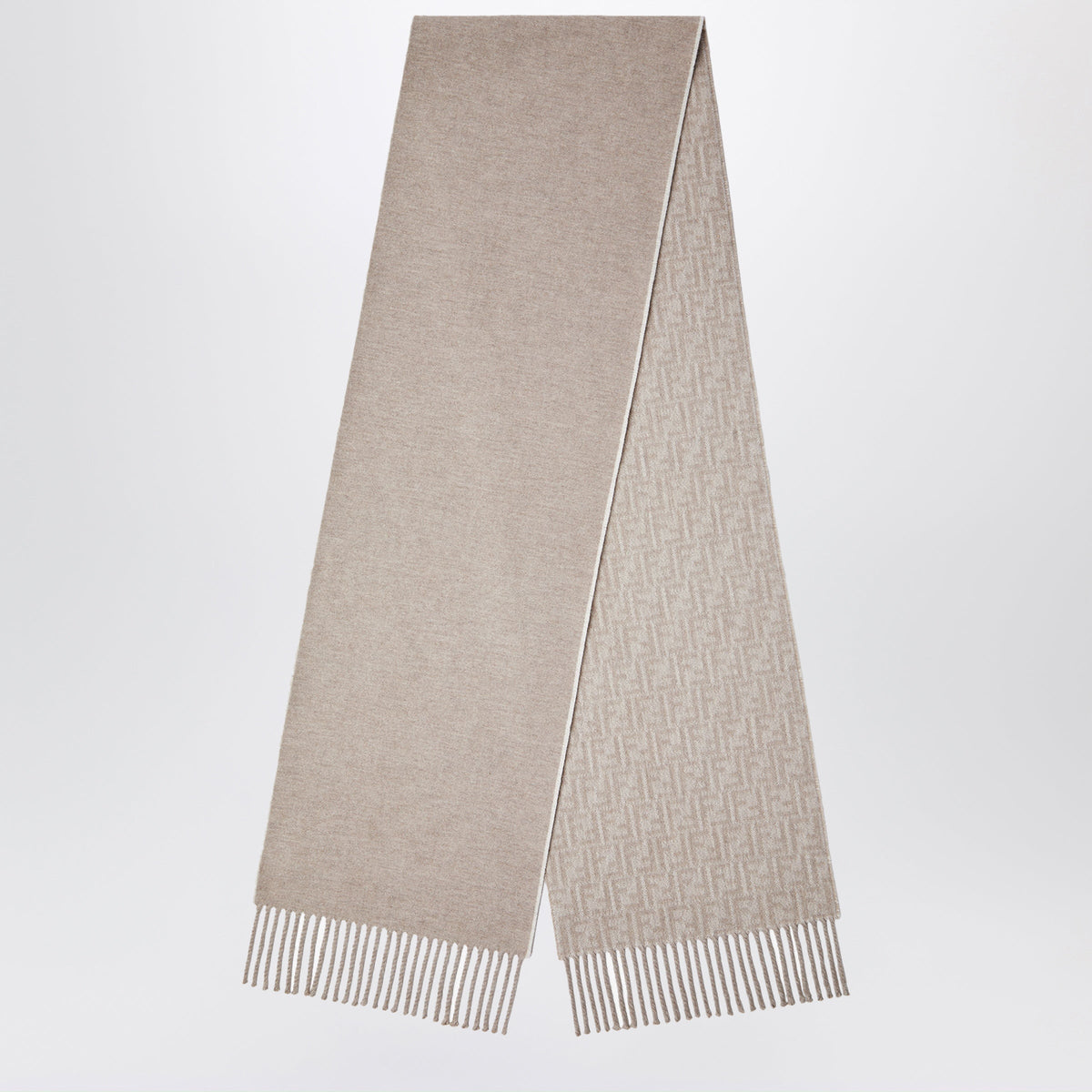 Fendi Dove Grey Ff Scarf In Wool And Cashmere Women FENDI