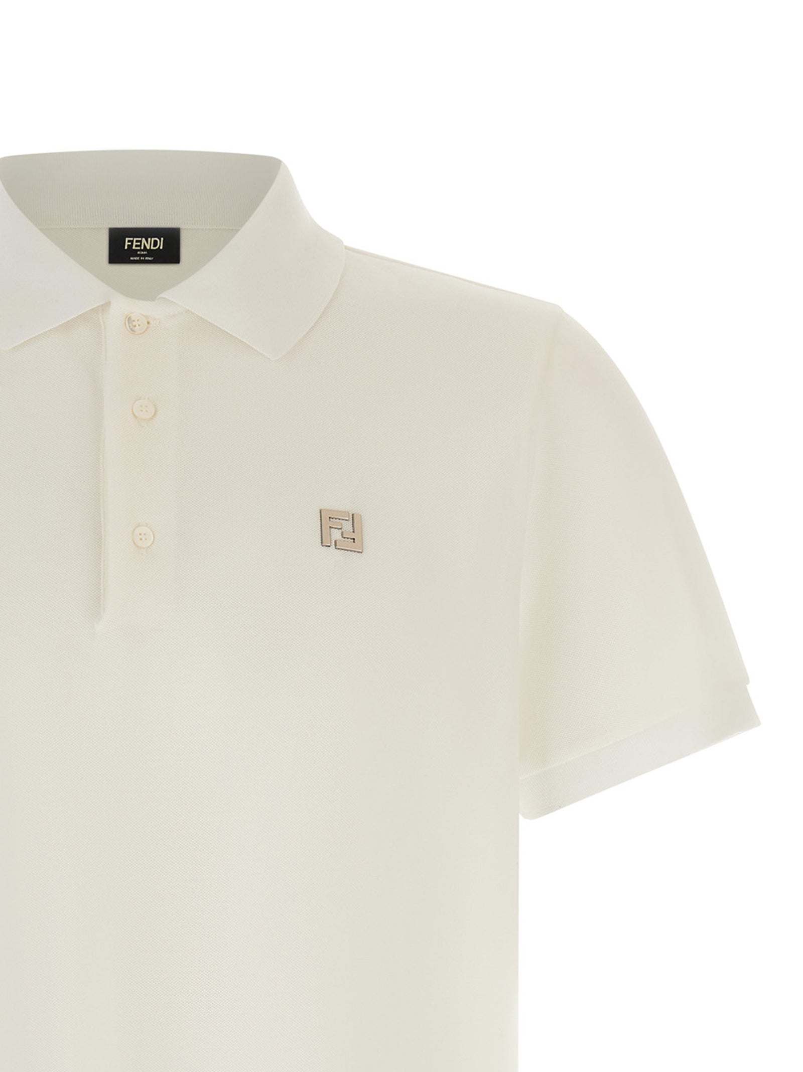 Fendi Men Ff Metallic Logo Polo Shirt FENDI