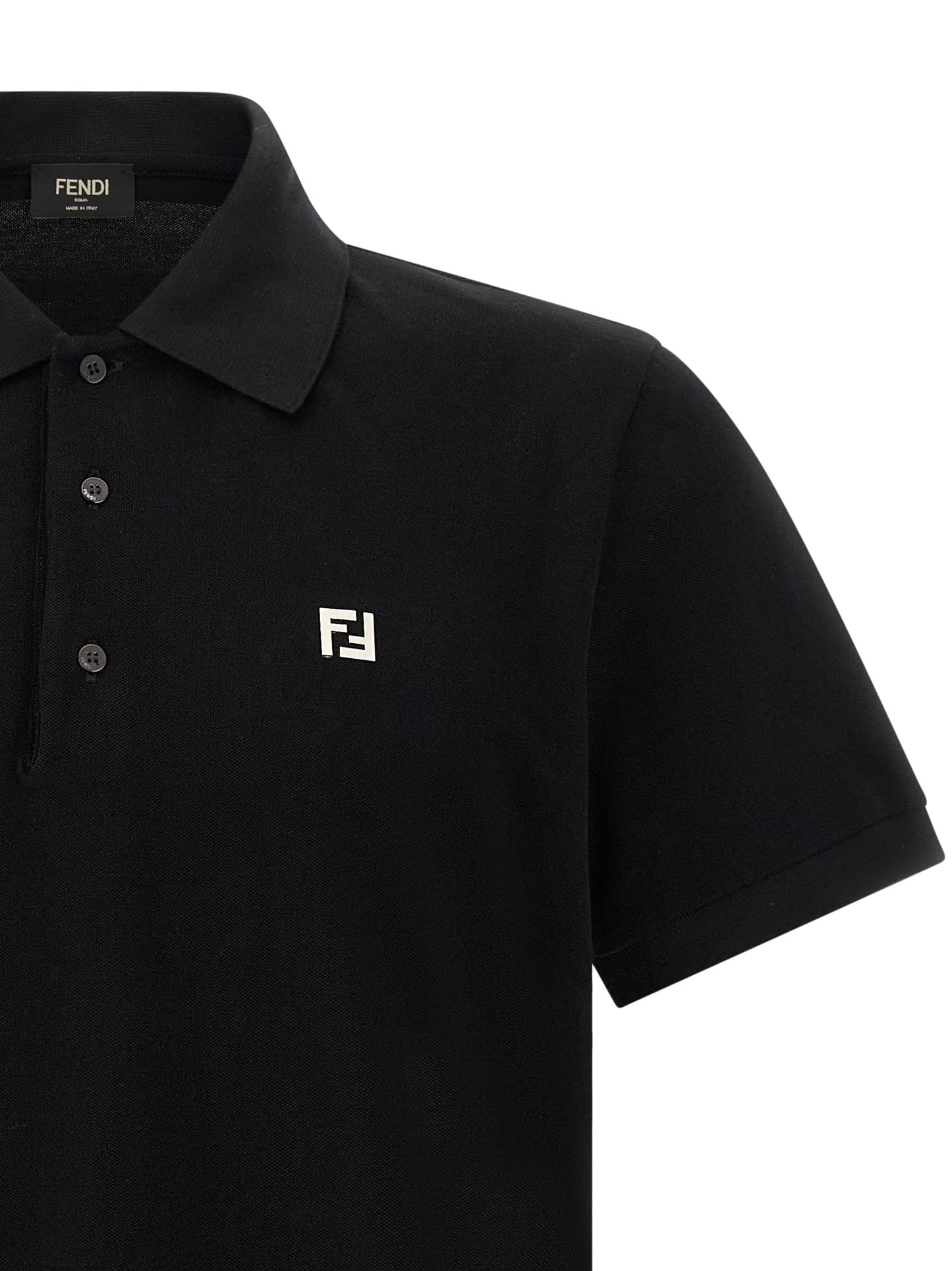 Fendi Men Ff Metallic Logo Polo Shirt FENDI