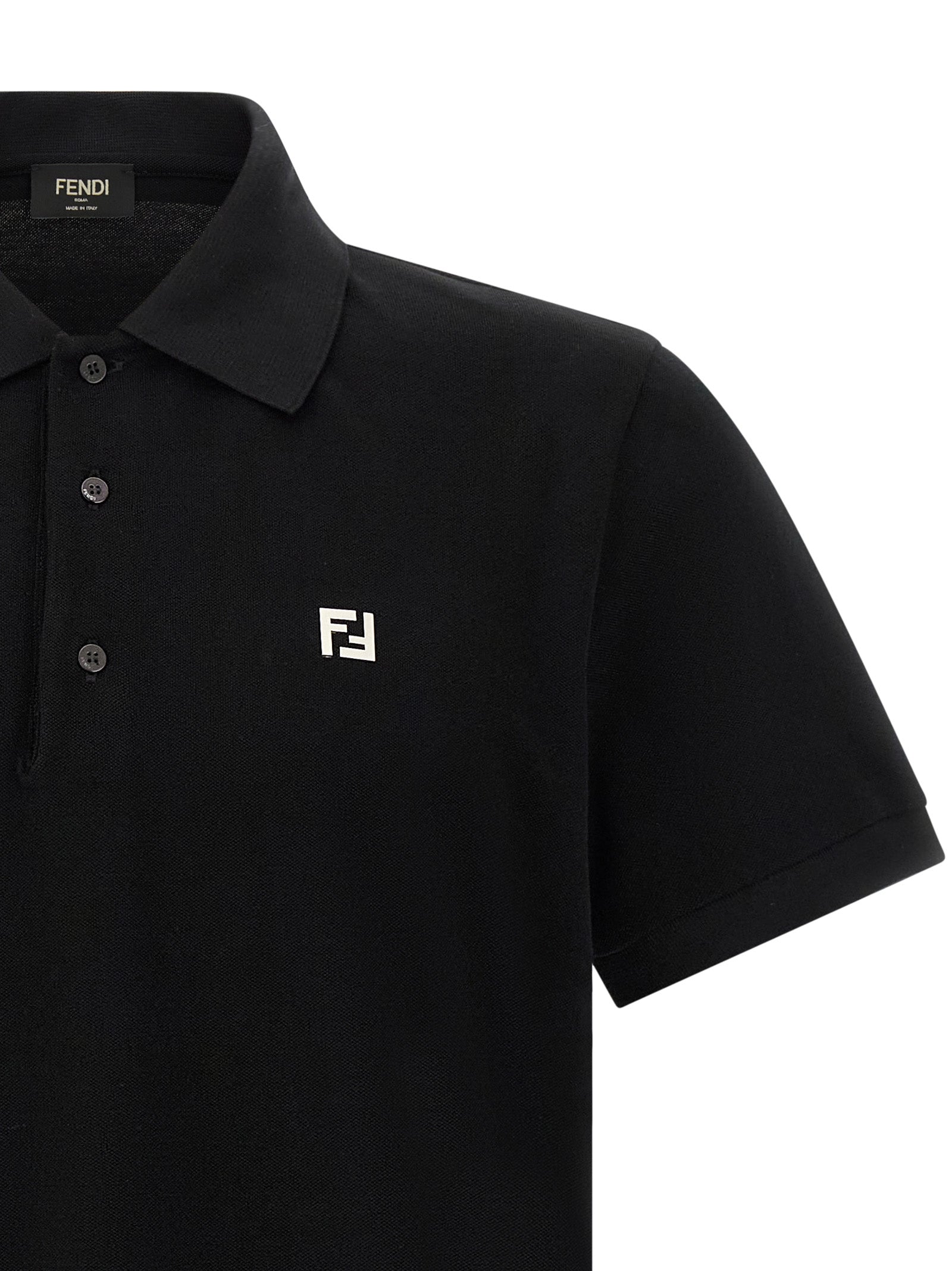 Fendi Men Ff Metallic Logo Polo Shirt FENDI