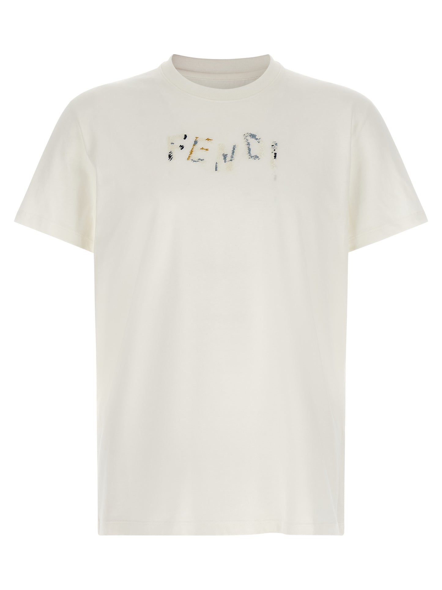 Fendi Men Logo Embroidery T-Shirt FENDI