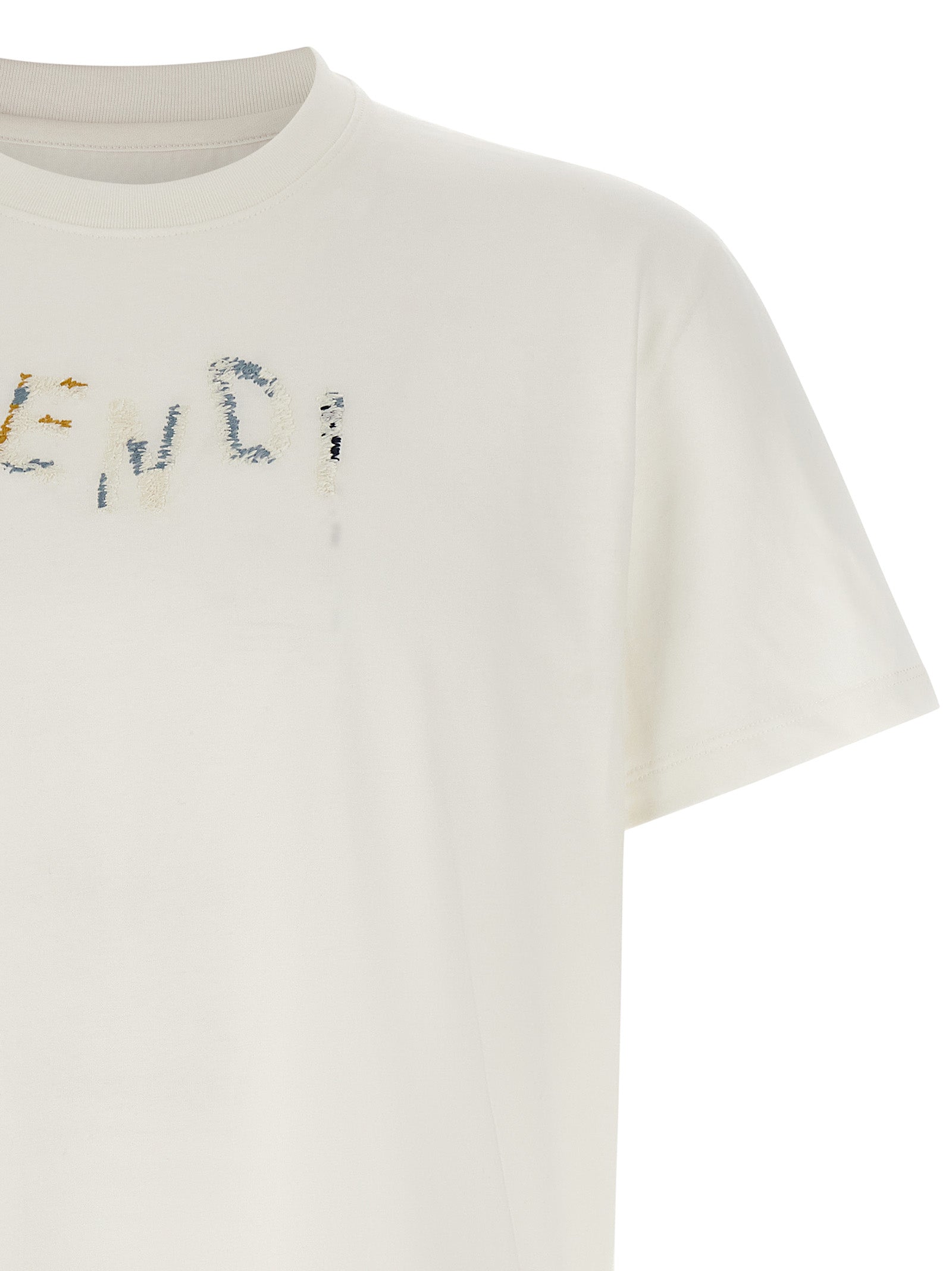 Fendi Men Logo Embroidery T-Shirt FENDI