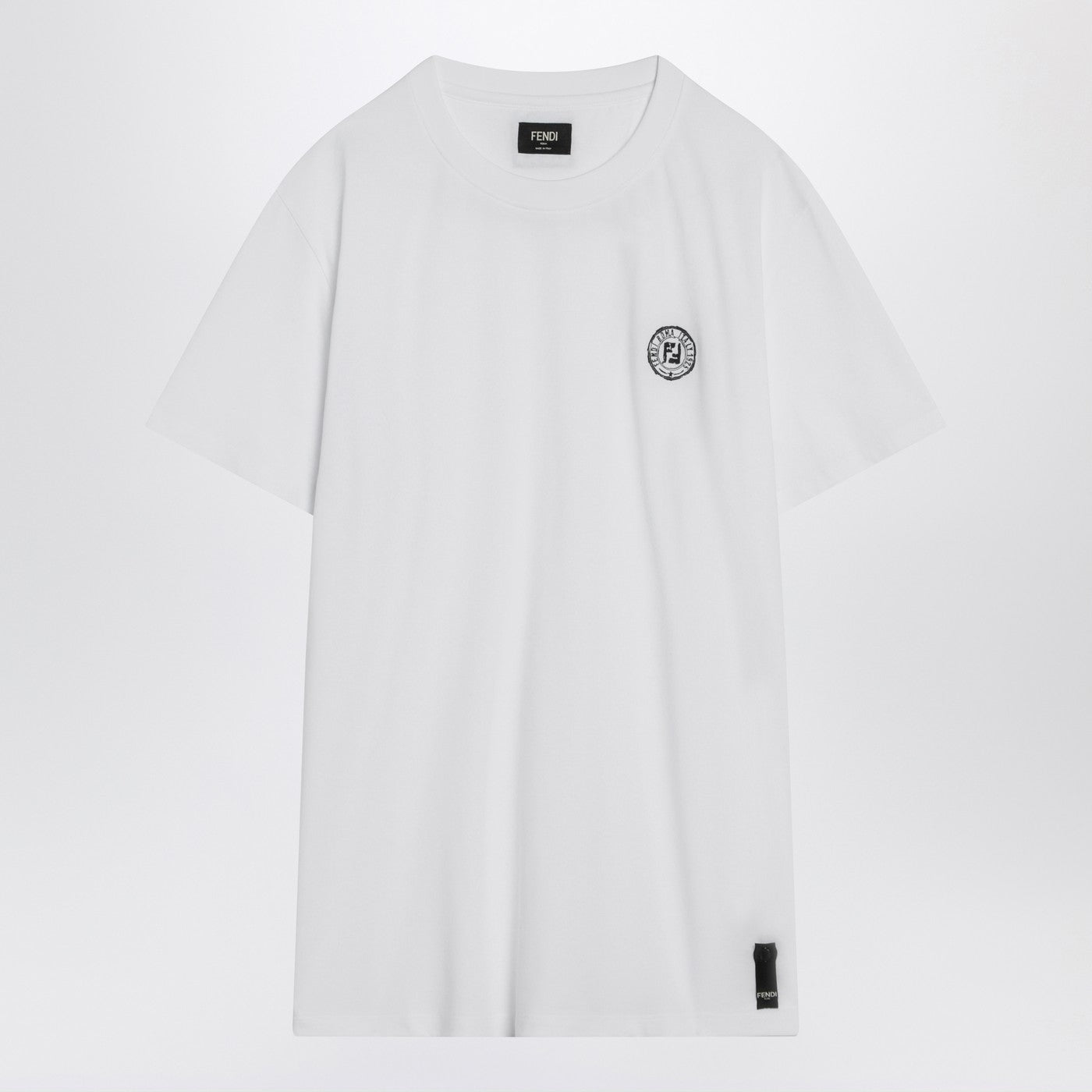 Fendi Slim-Fit White Cotton T-Shirt Men FENDI