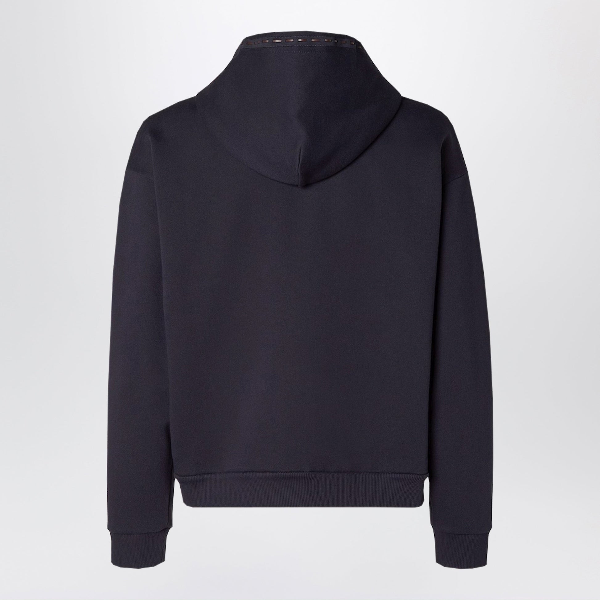 Fendi Navy Blue Cotton Zip-Up Hoodie Men FENDI