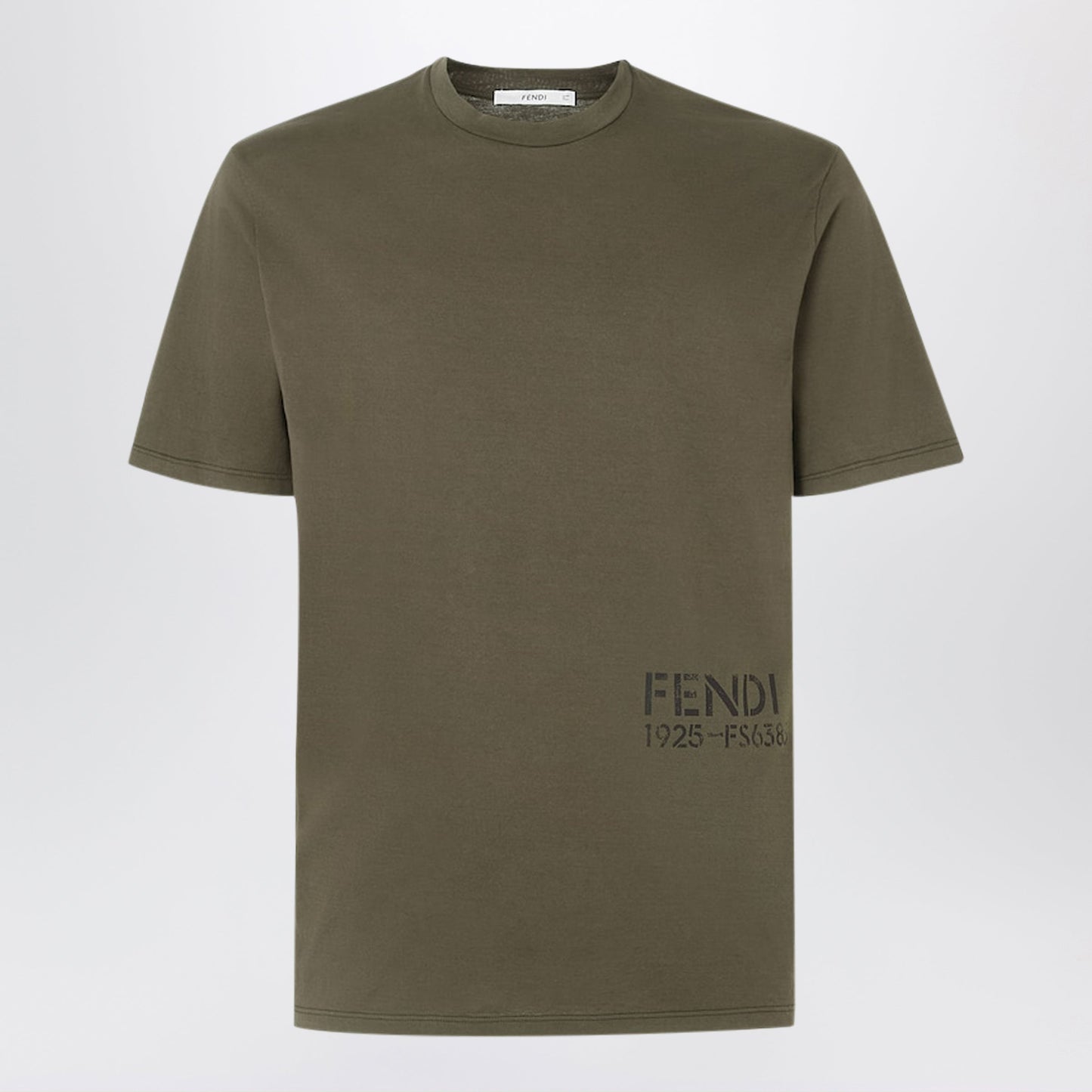 Fendi Green Cotton T-Shirt Men FENDI