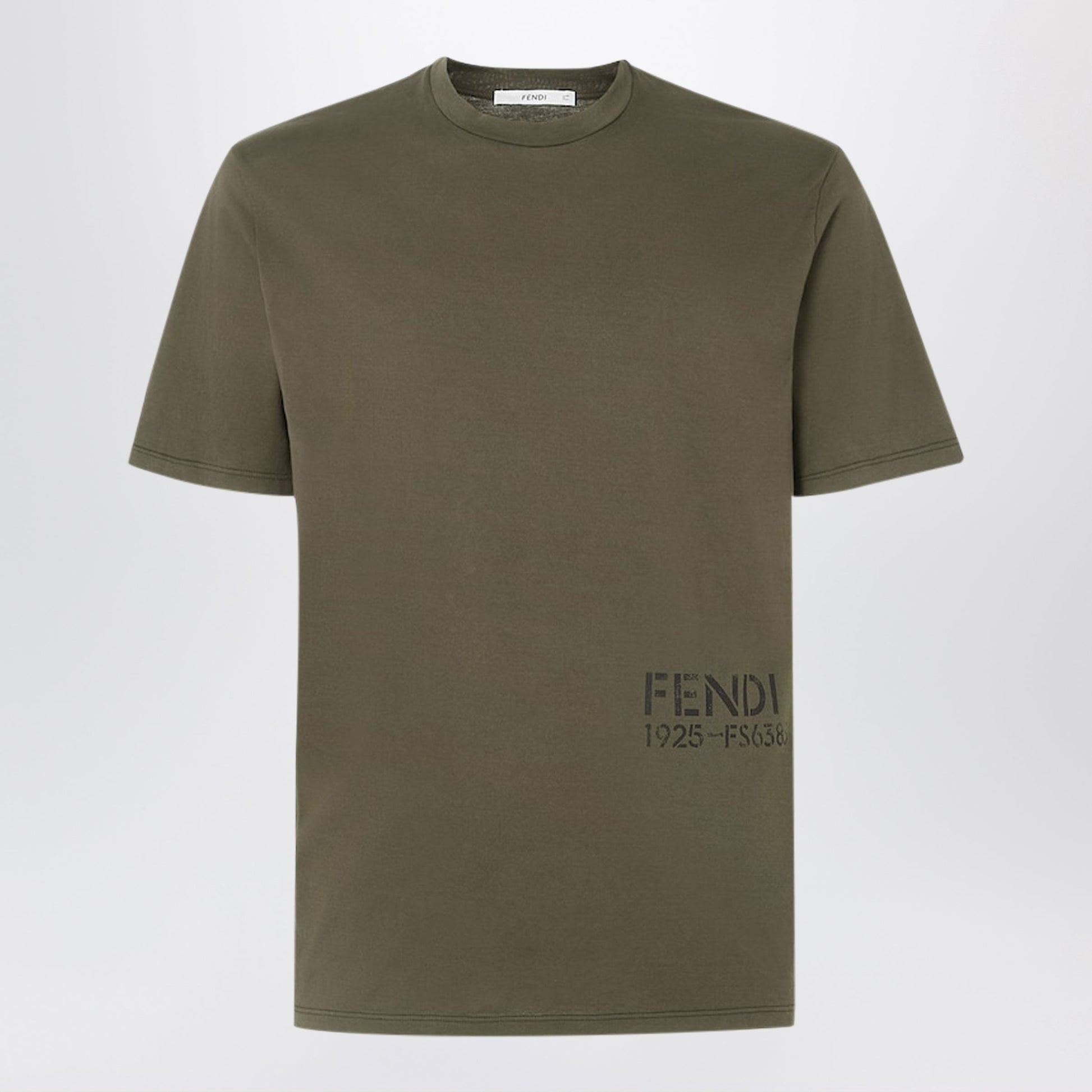 Fendi Green Cotton T-Shirt Men FENDI