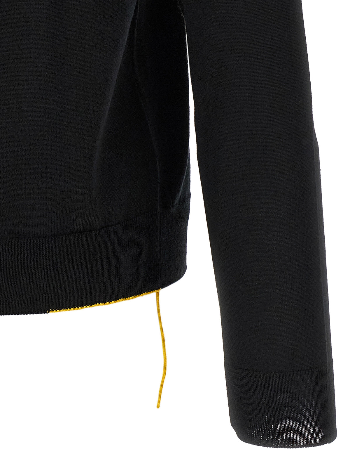 Fendi Men Yellow Stitching Polo Shirt With Visible Thread FENDI