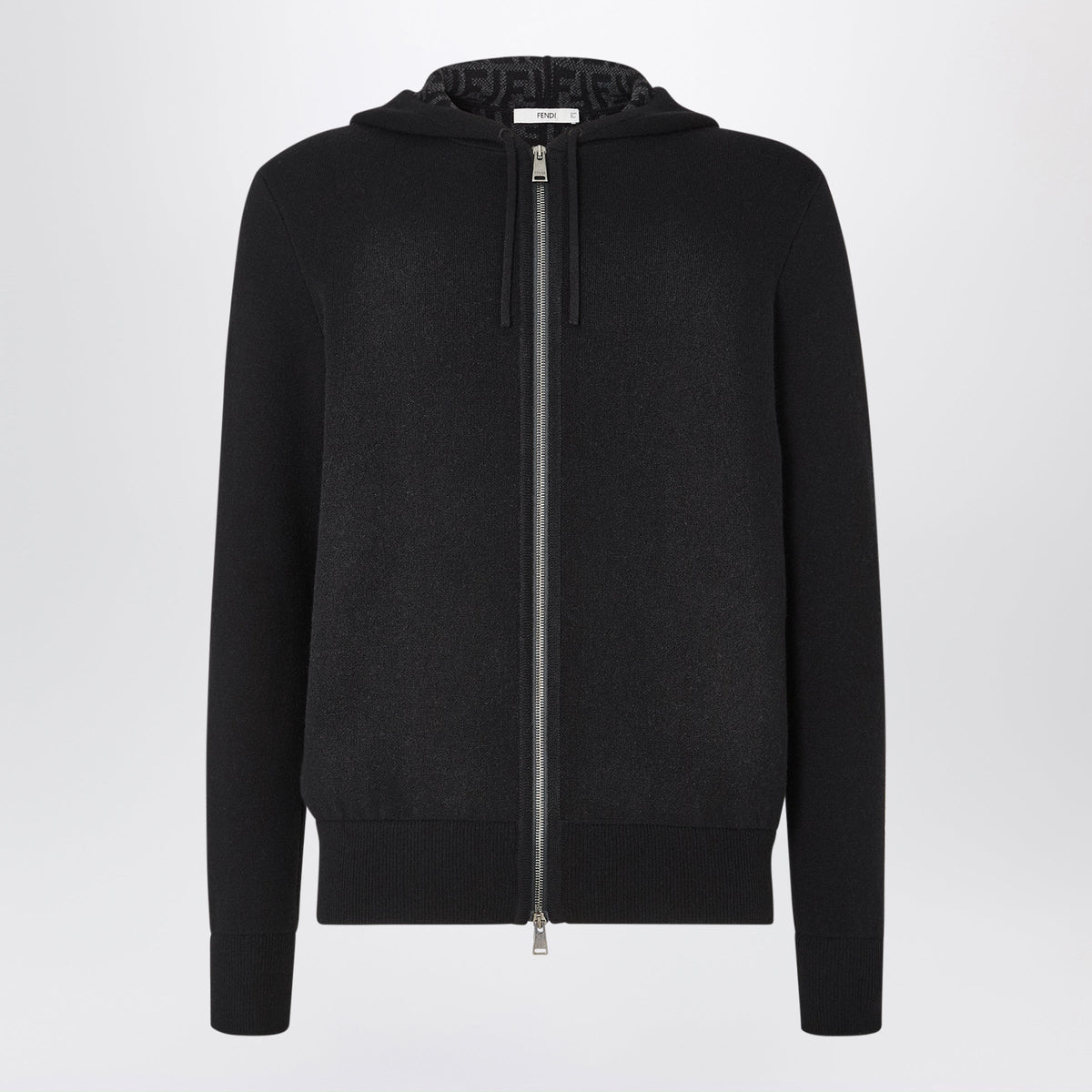 Fendi Ff Zucca Black Cashmere Sweatshirt Men FENDI