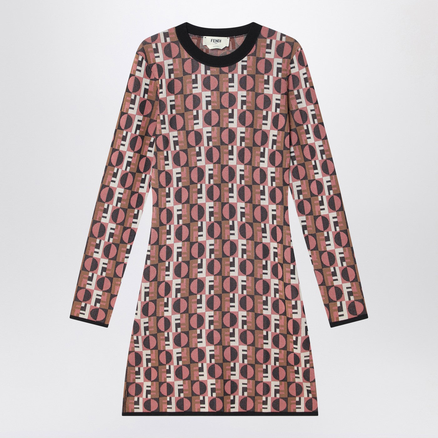 Fendi Pink Viscose Jacquard Dress Women FENDI