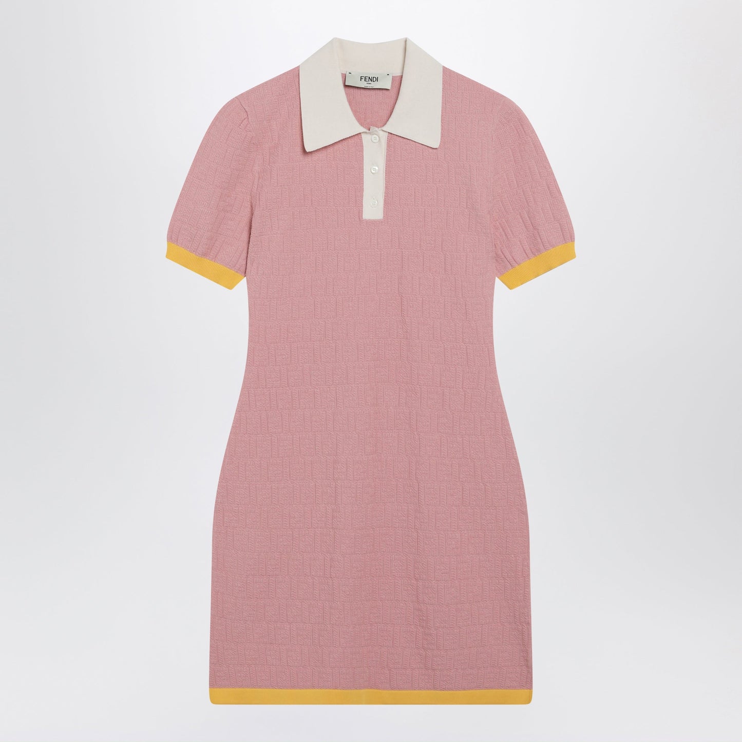 Fendi Pink Polo Dress With Ff Jacquard Women FENDI