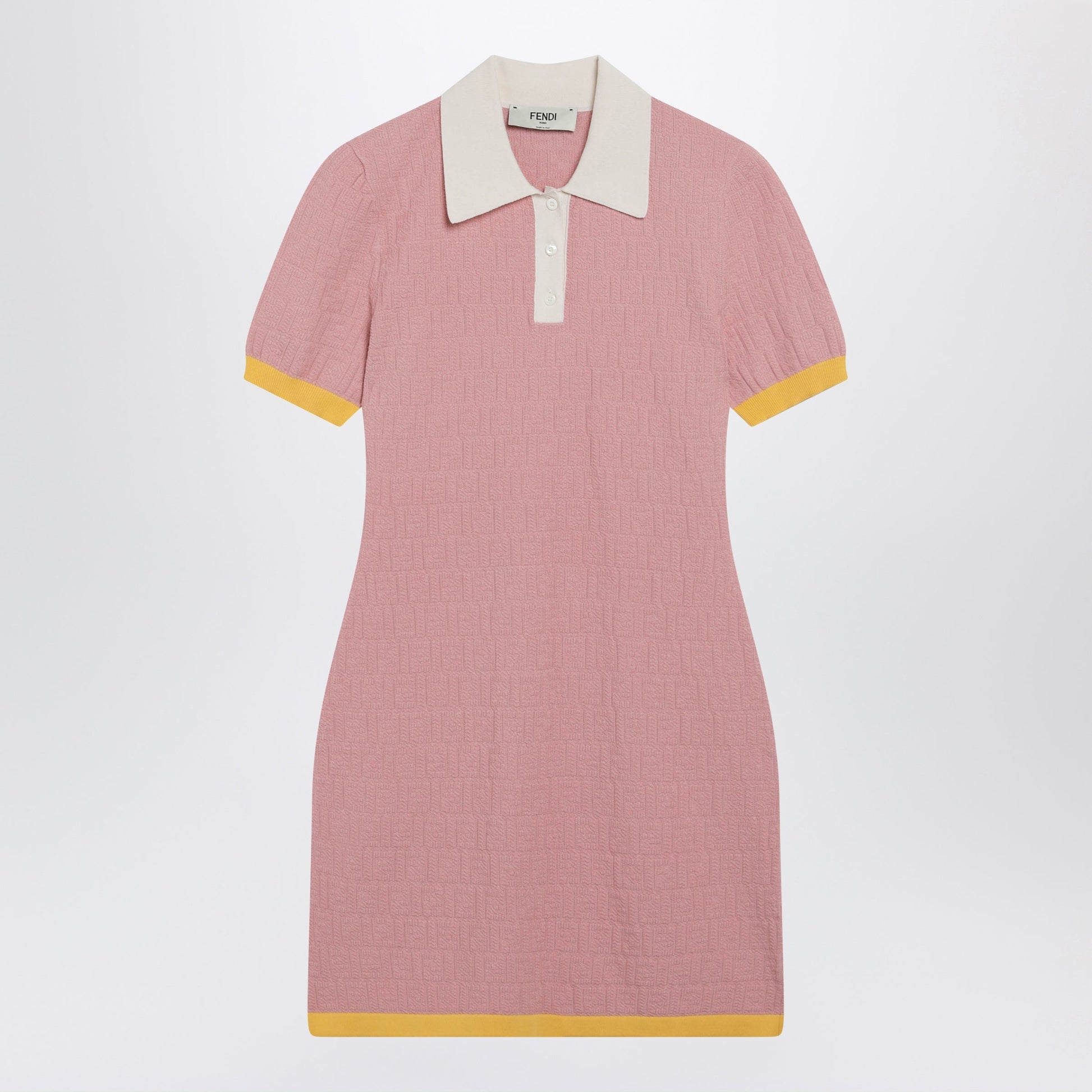 Fendi Pink Polo Dress With Ff Jacquard Women FENDI