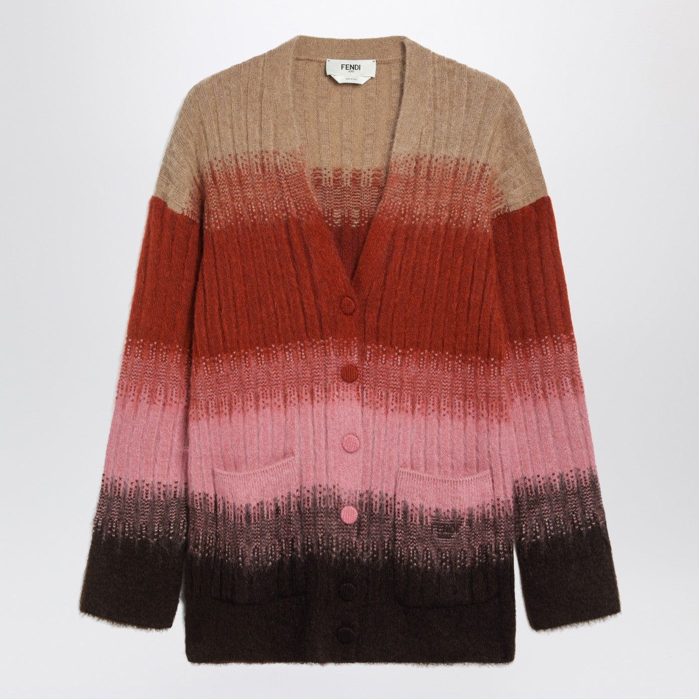 Fendi Multicoloured Mohair And Wool Cardigan Women FENDI