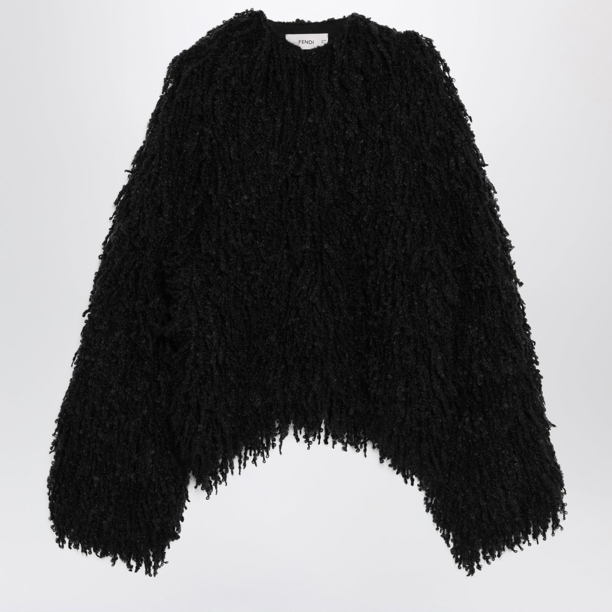 Fendi Black Cropped Jacket In Cashmere And Mohair Women FENDI