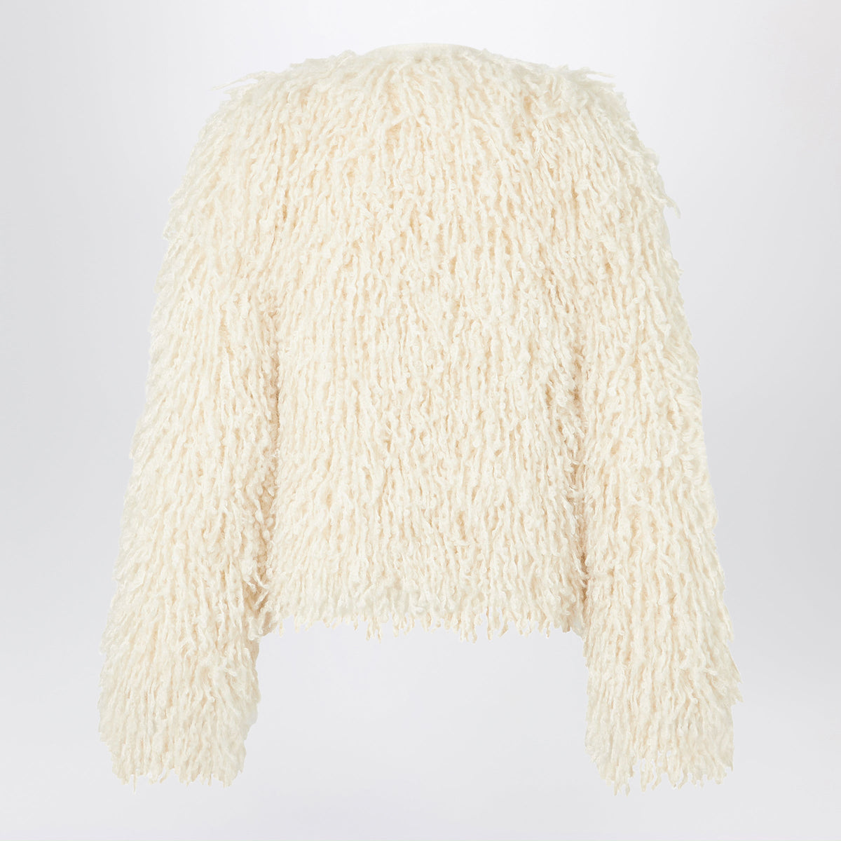 Fendi Ivory Cropped Jacket In Cashmere And Mohair Women FENDI