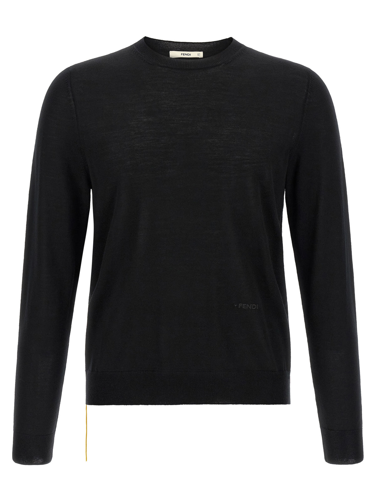 Fendi Men Yellow Stitching Sweater With Visible Thread FENDI