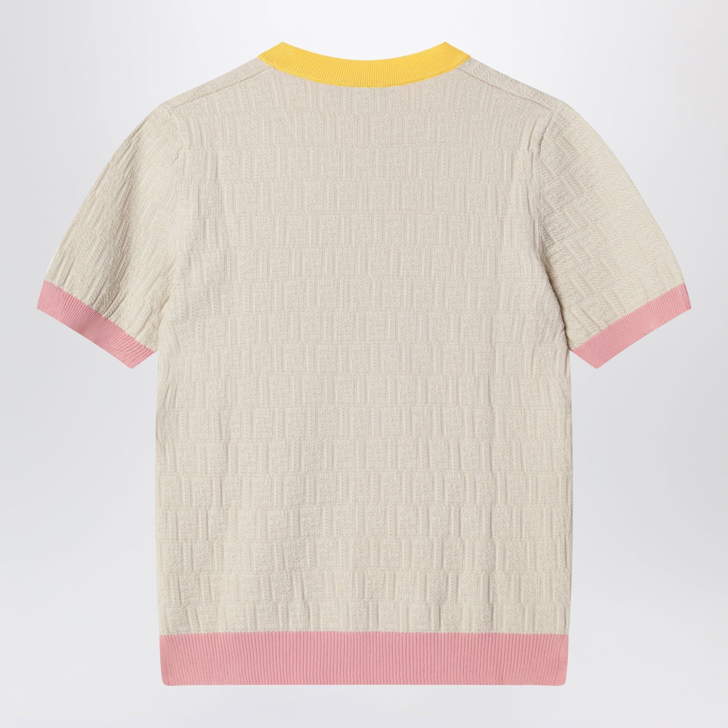 Fendi Ecrã¹ Polo T-Shirt With Ff Jacquard Women FENDI