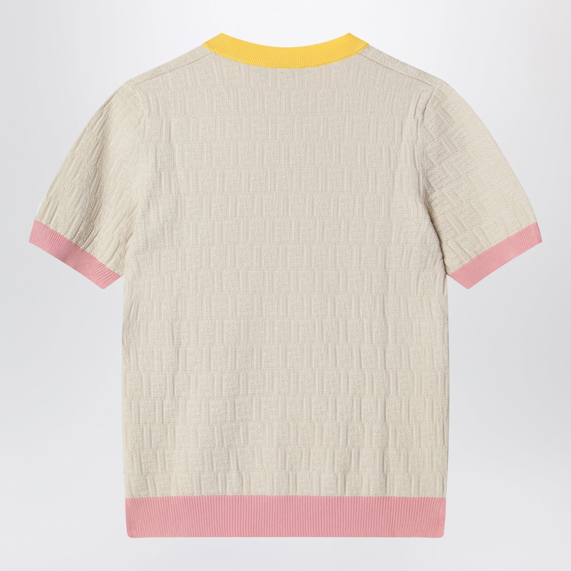 Fendi Ecrã¹ Polo T-Shirt With Ff Jacquard Women FENDI