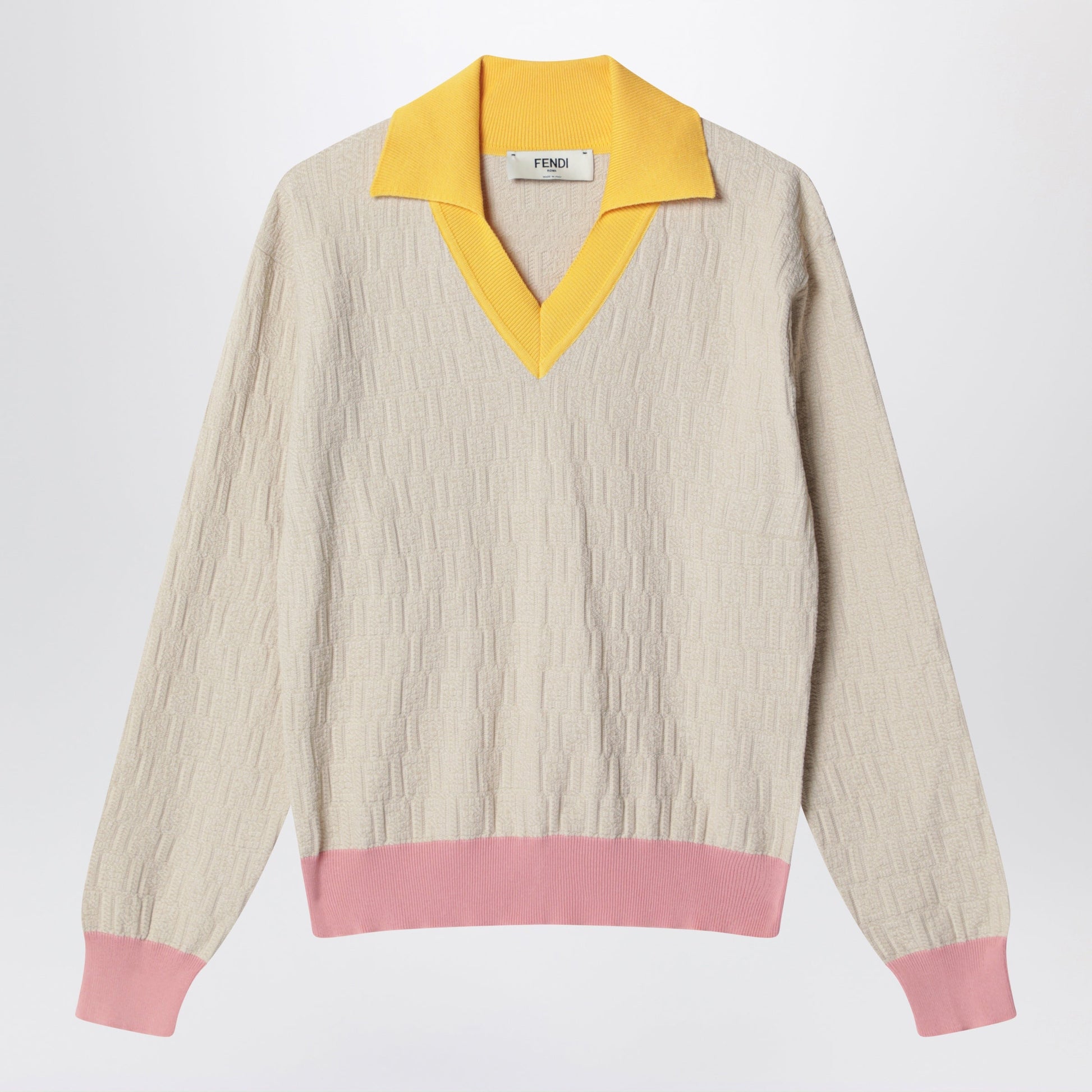 Fendi Light Beige Cotton And Silk Jumper Women FENDI
