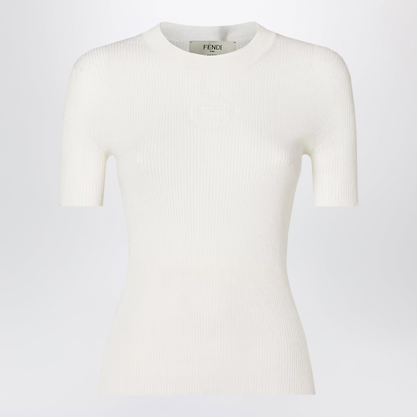 Fendi White Jumper With The Fendi 1925 Stamp Motif Women FENDI