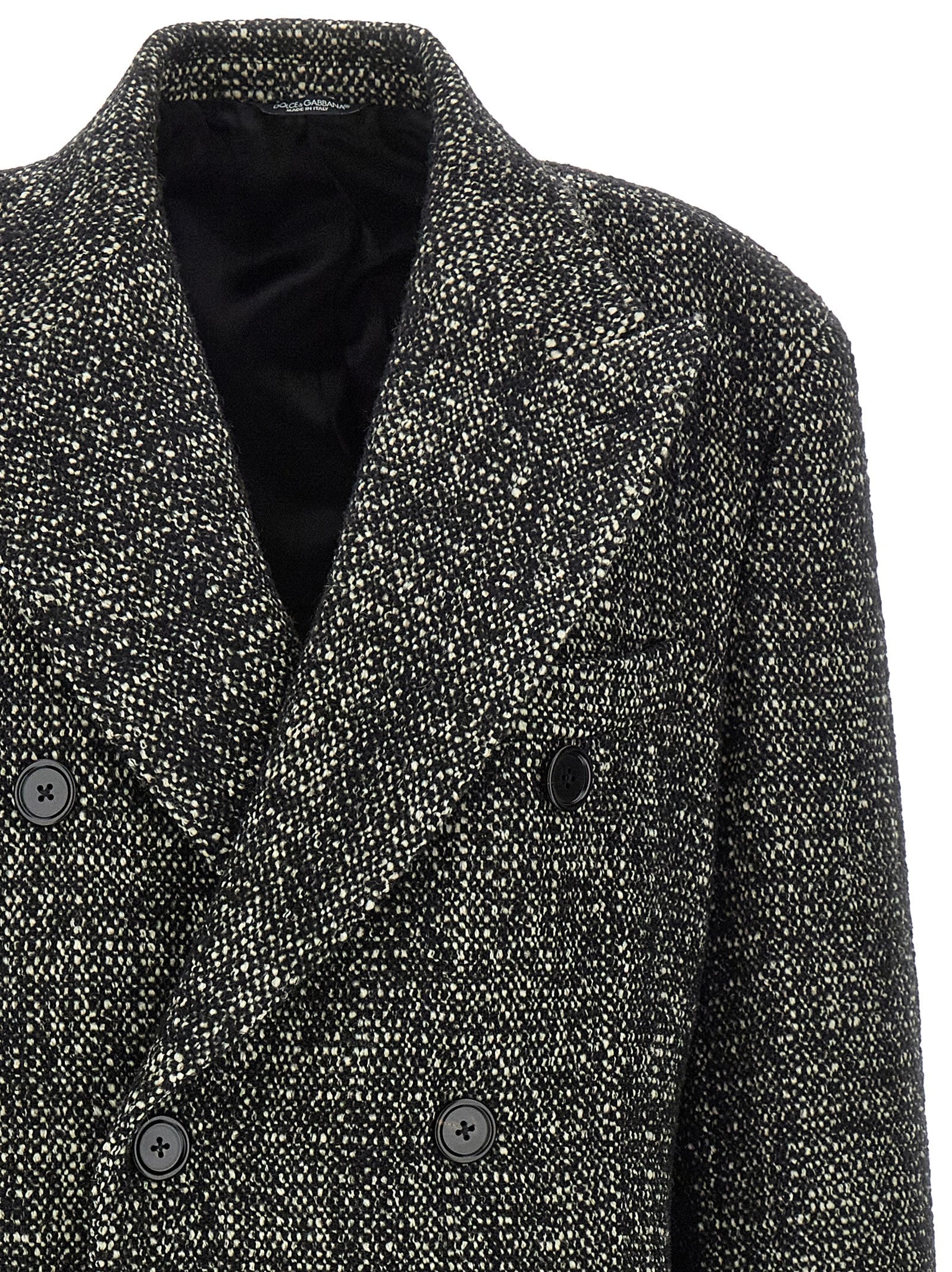 Dolce & Gabbana Men Bouclé Wool Coat DOLCE & GABBANA