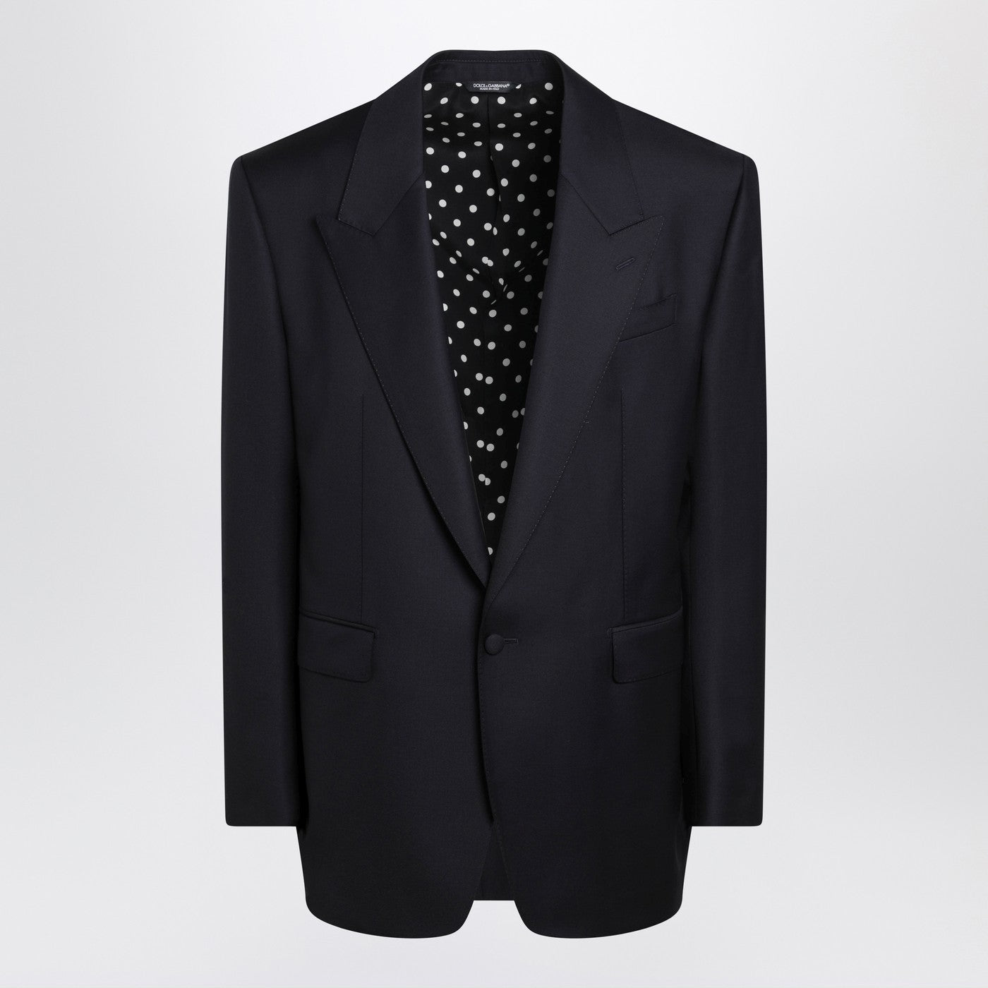 Dolce&Gabbana Dark Navy Wool Single-Breasted Jacket Men DOLCE & GABBANA