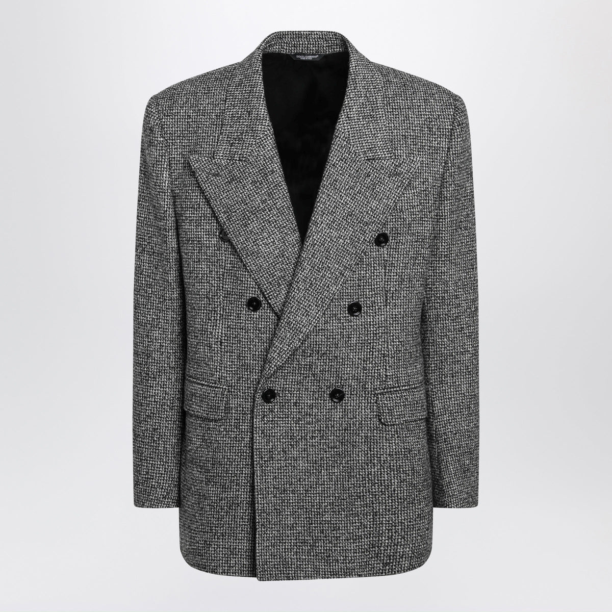 Dolce&Gabbana Grey Sinatra Double-Breasted Jacket In Speckled Wool Blend Men DOLCE & GABBANA