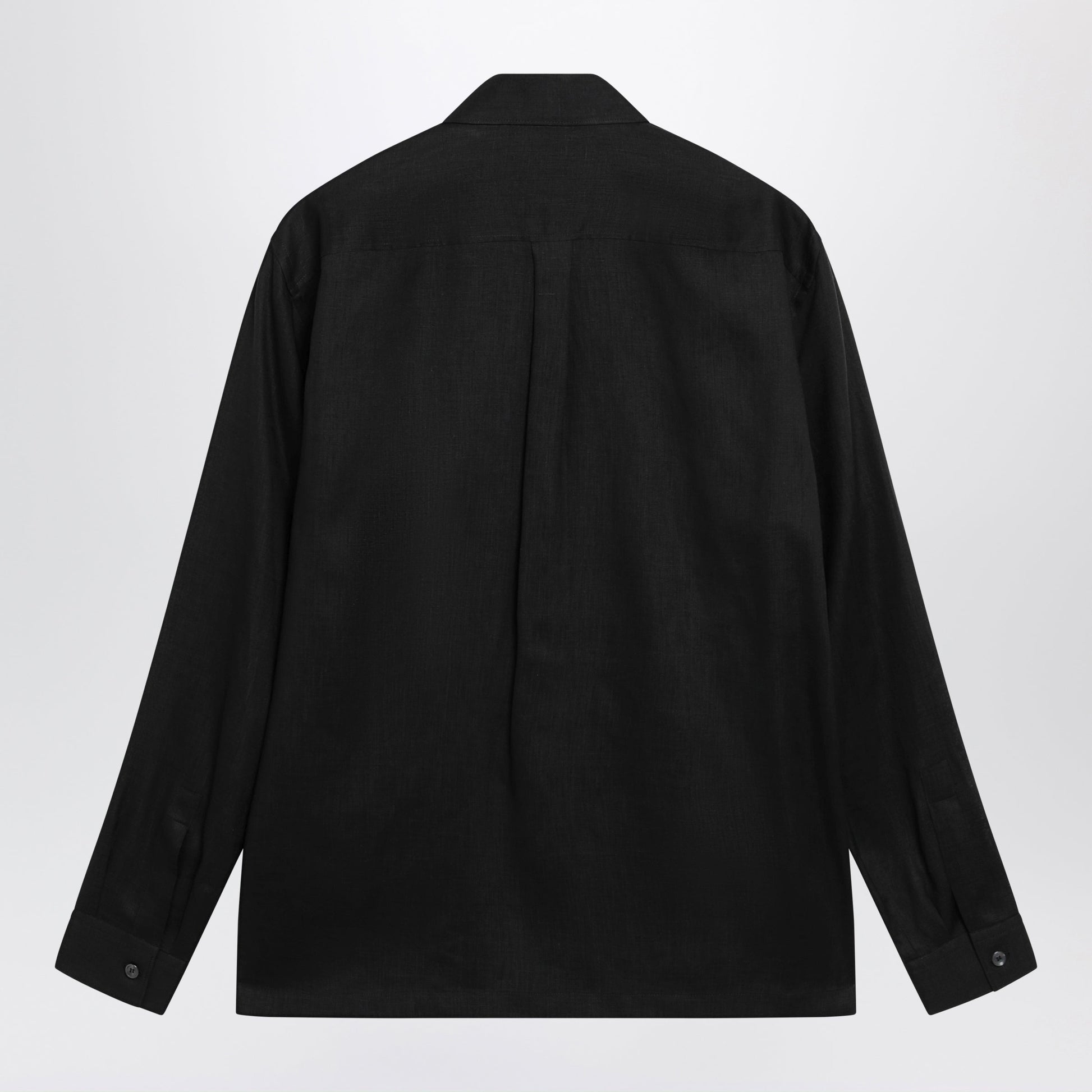 Dolce&Gabbana Hawaii-Fit Linen Shirt With Dg Hardware In Black Men DOLCE & GABBANA