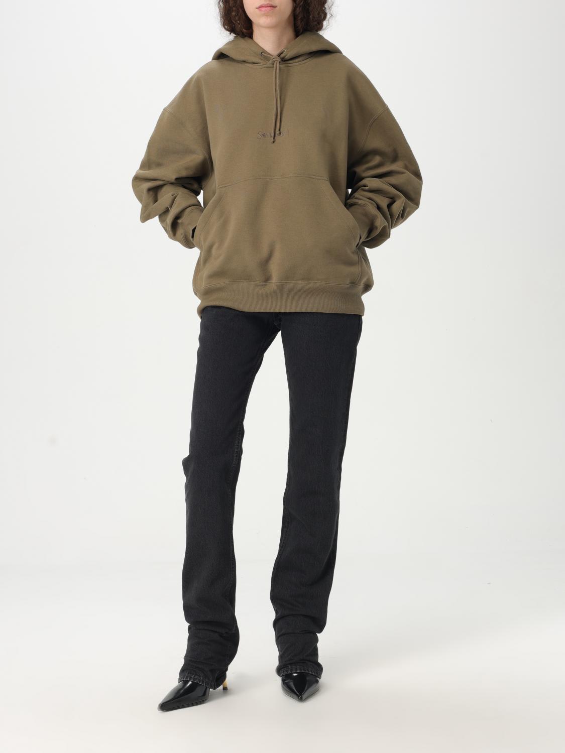 Saint Laurent Sweatshirt Woman Kaki SAINT LAURENT