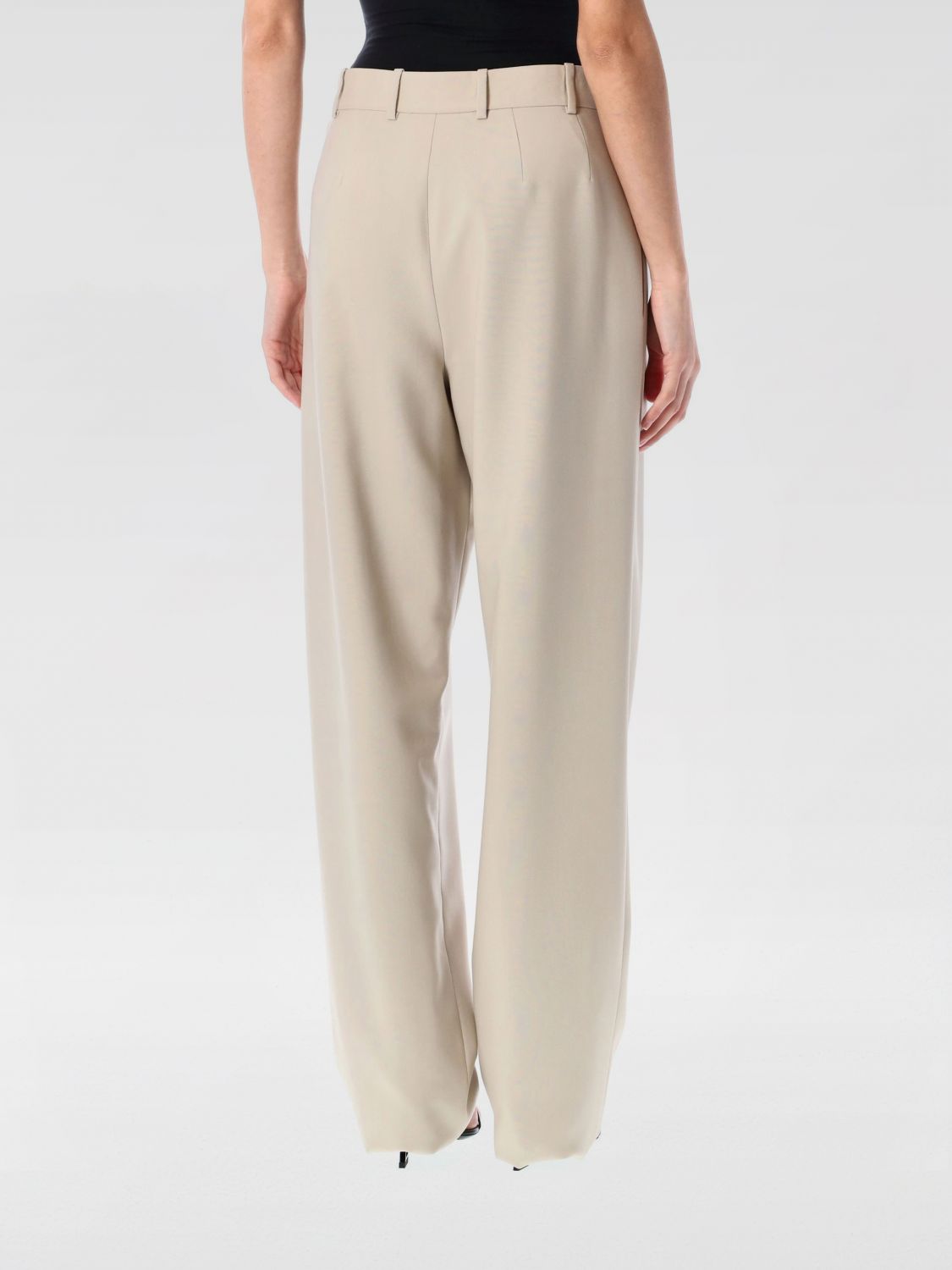 Saint Laurent Pants Woman Beige SAINT LAURENT