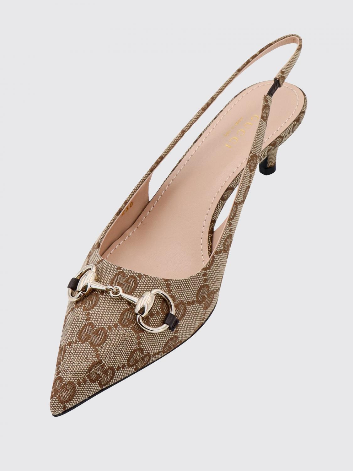 Gucci Women Gg Supreme Fabric Gg Slingback Gucci GUCCI