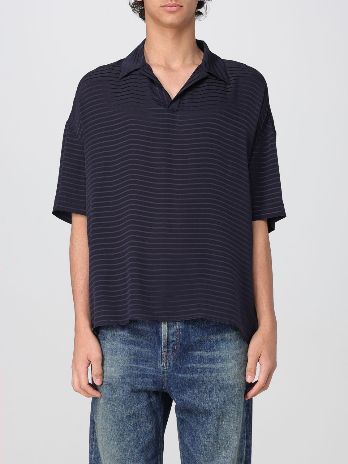 Saint Laurent Polo Shirt Men Blue SAINT LAURENT