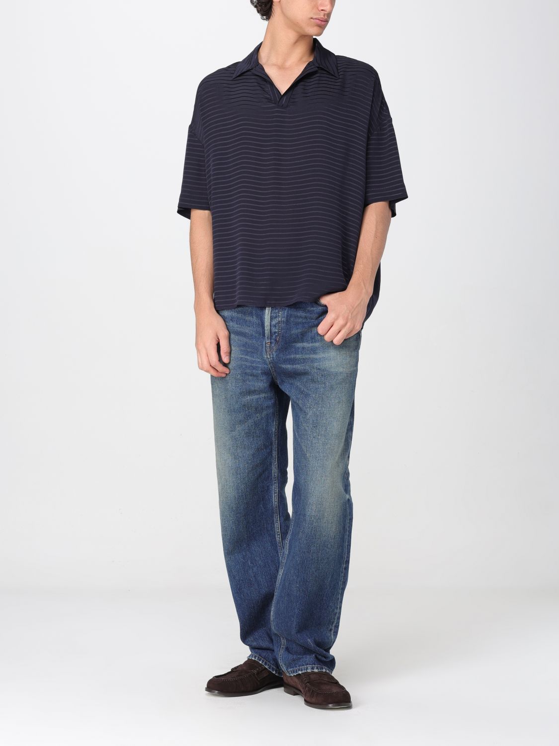 Saint Laurent Polo Shirt Men Blue SAINT LAURENT