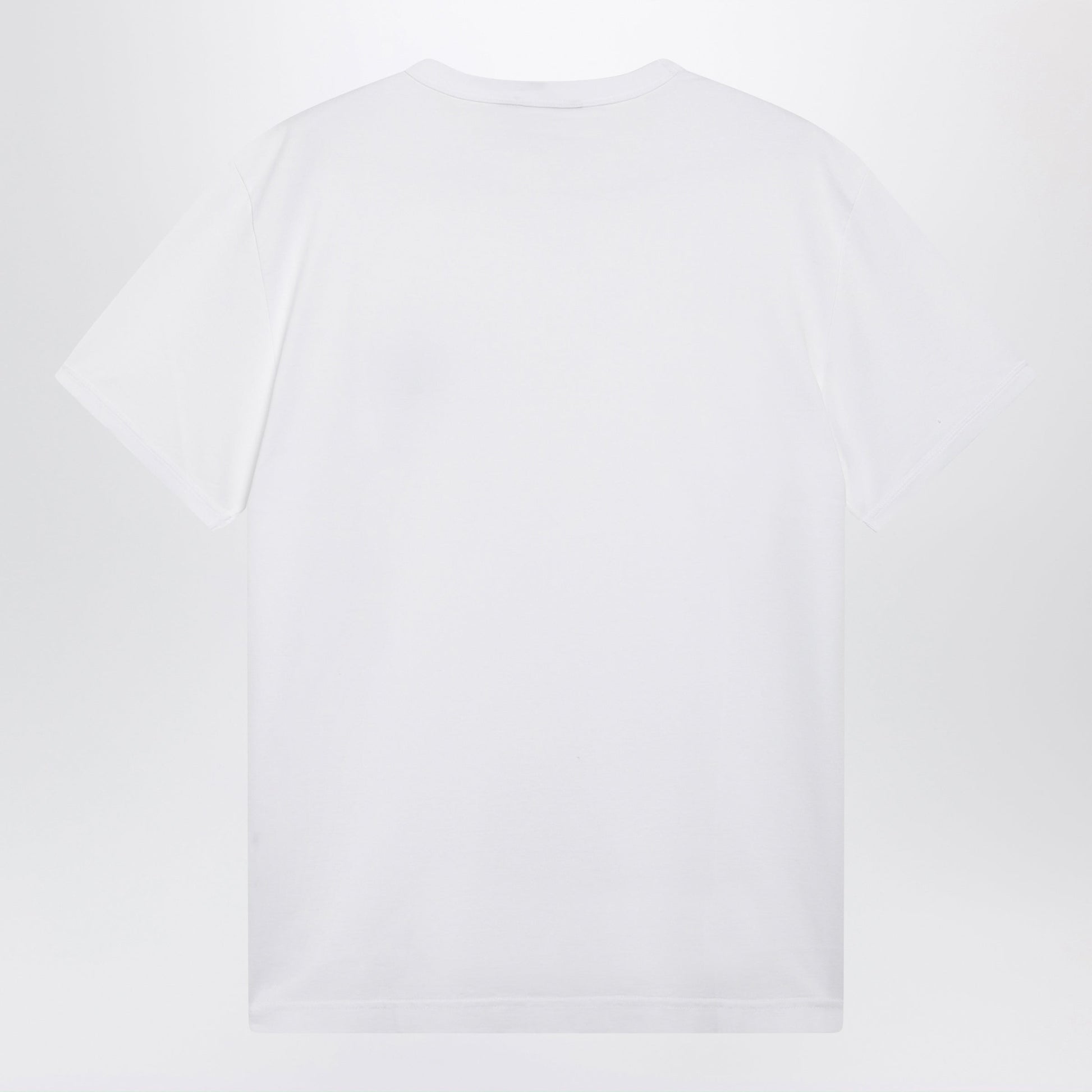 Dolce&Gabbana Cotton T-Shirt With Logo Plaque In Optic White Men DOLCE & GABBANA