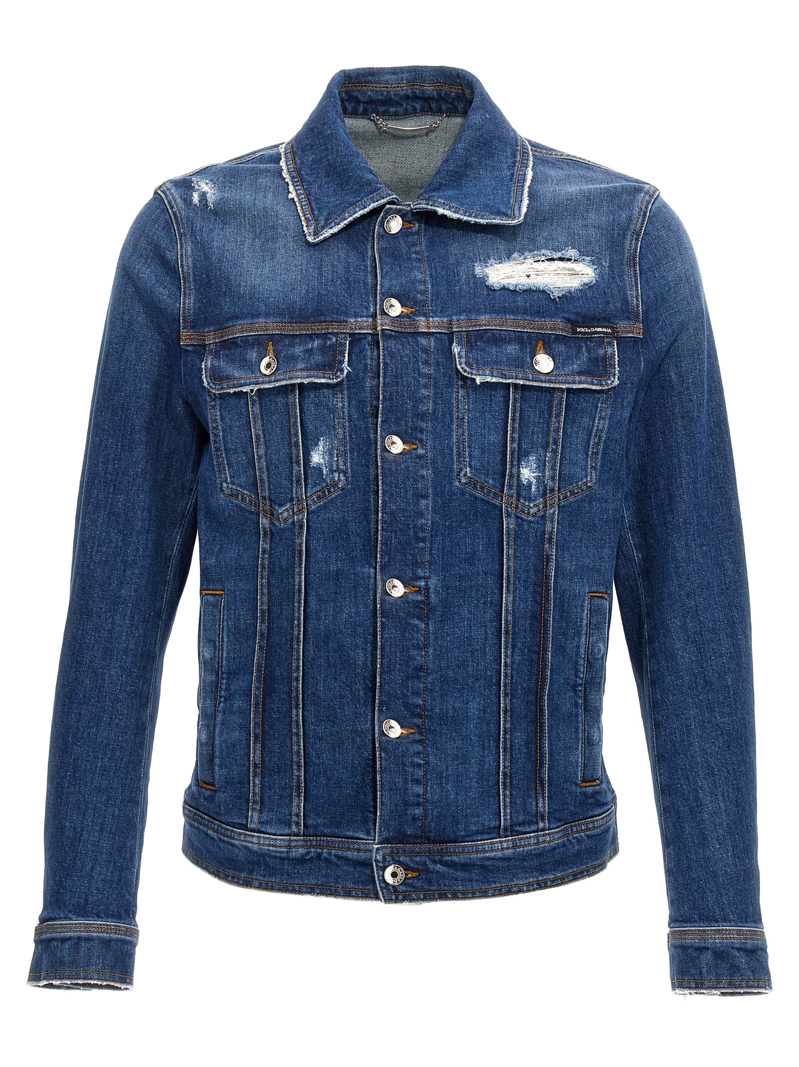 Dolce & Gabbana Men Denim Jacket With Used Effect DOLCE & GABBANA